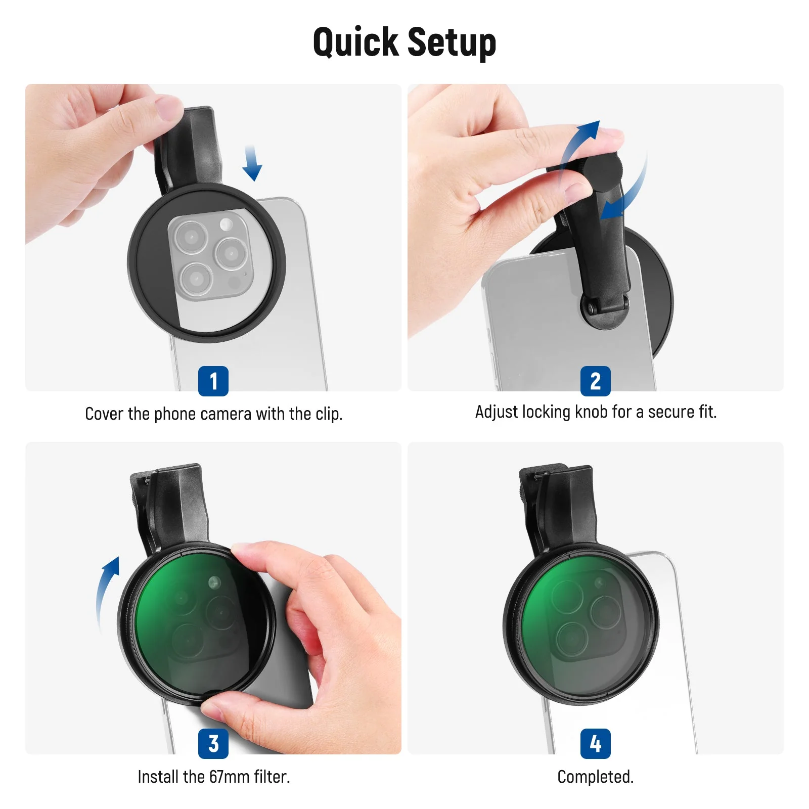 NEEWER FL-B23 67mm Clip-On CPL Filter For Smartphone - Image 8