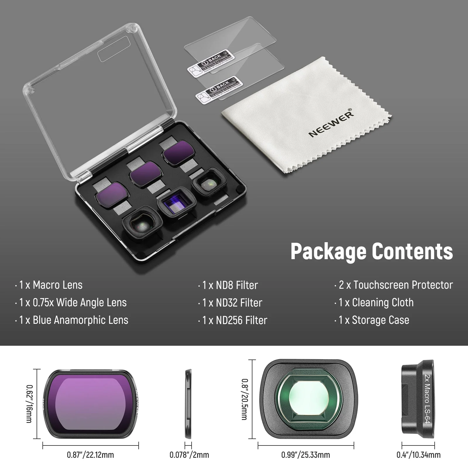 NEEWER FL-B27/FL-B28 Filter & Lens Set for DJI Osmo Pocket 3 / Pocket 4 - Image 9