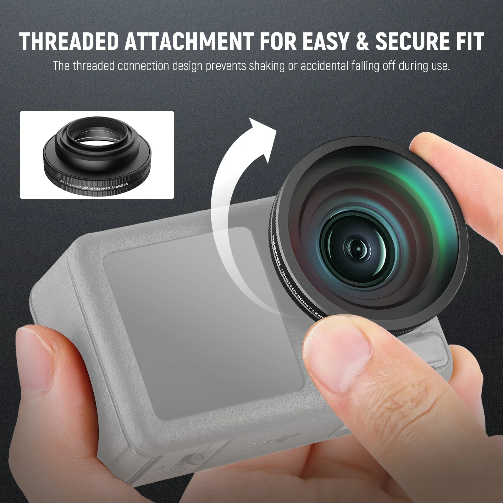 NEEWER FL-B30 FOV Boost 185° Wide Angle Lens For DJI Osmo Action 5 Pro/4 - Image 5