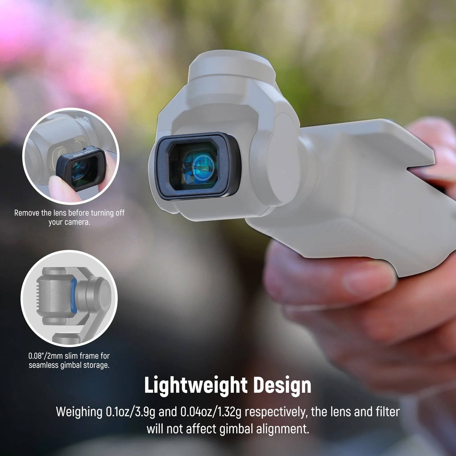 NEEWER FL-B33 Black Diffusion Filter & Wide Angle Lens for Pocket 3 / Pocket 4 - Image 7