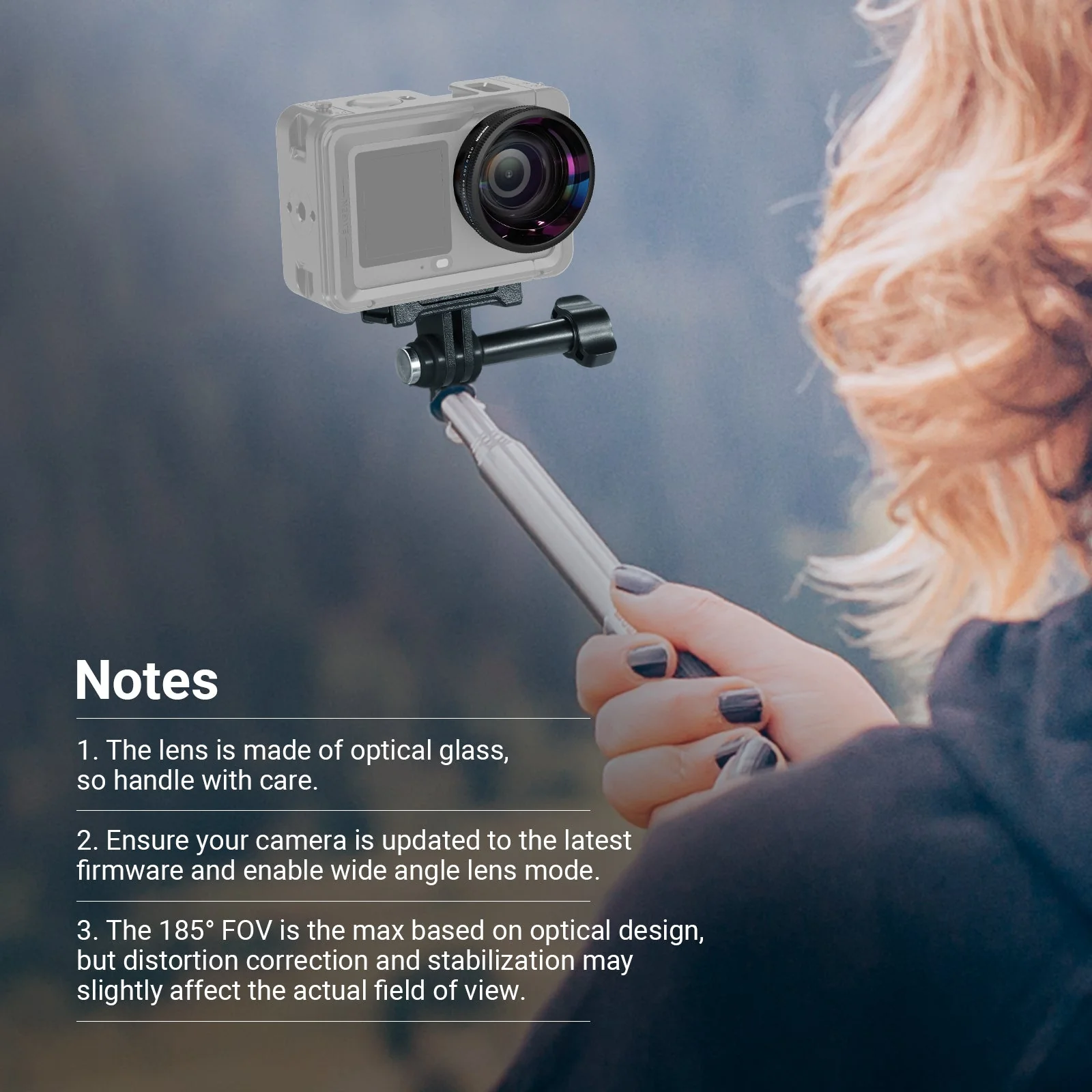 NEEWER FL-B52 185° FOV Wide Angle Lens Compatible with DJI Osmo Action 6 - Image 7
