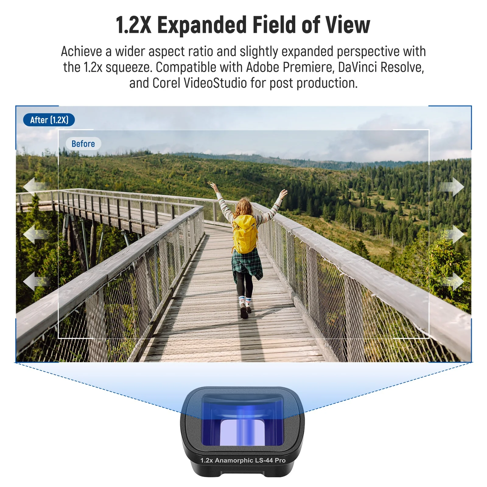 NEEWER FL-C02 0.75X Wide Angle + 1.2X Blue Anamorphic Lens Kit for DJI Osmo Pocket 3 - Image 4