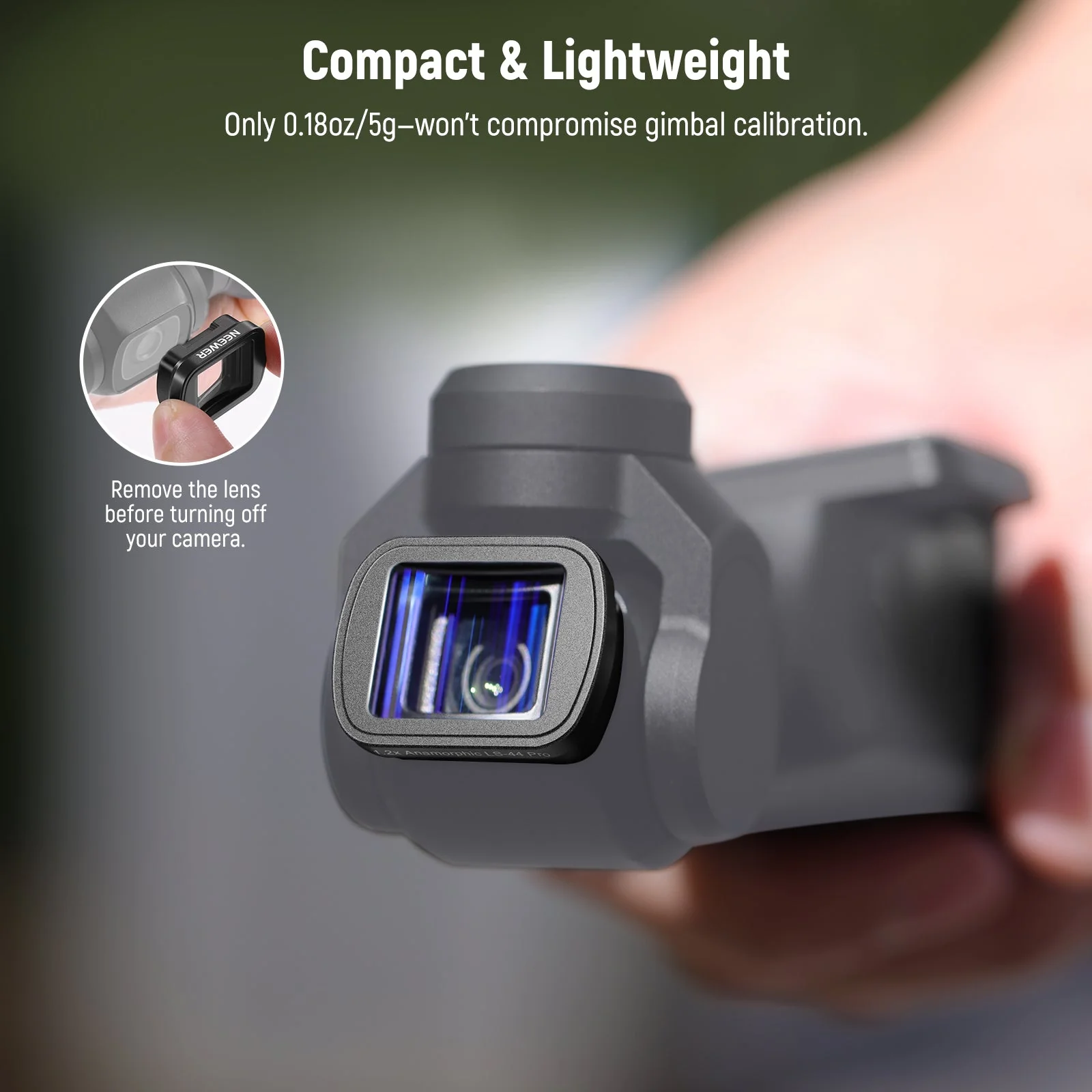 NEEWER FL-C02 0.75X Wide Angle + 1.2X Blue Anamorphic Lens Kit for DJI Osmo Pocket 3 - Image 8