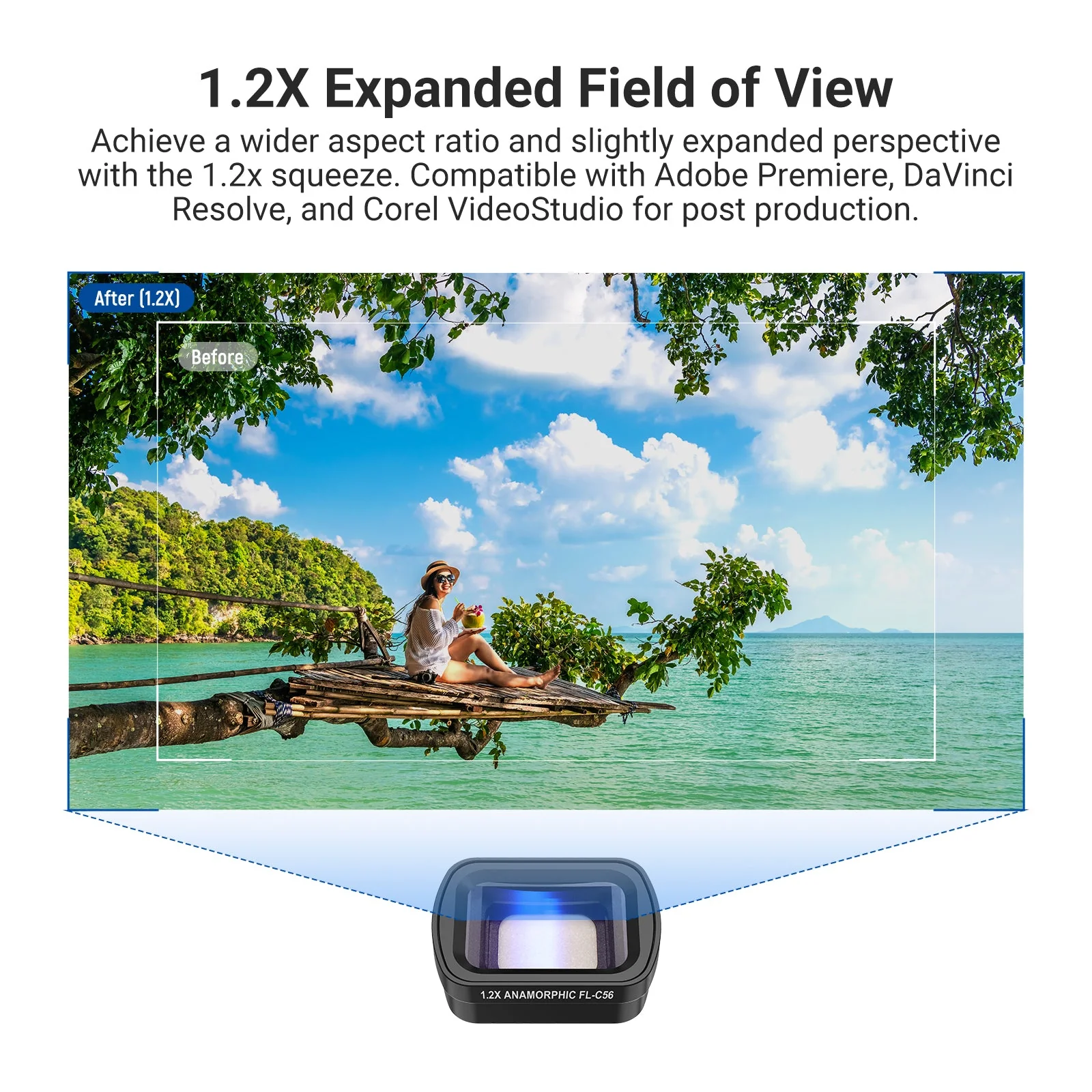 NEEWER FL-C56 1.2X Blue Anamorphic Lens For DJI Osmo Pocket 3 / Pocket 4 - Image 3