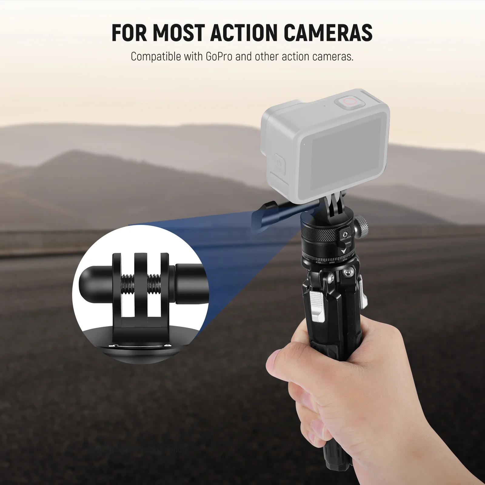 NEEWER FL-GP13 Quick Release Tripod Mount Adapter Compatible with GoPro Hero - Image 3