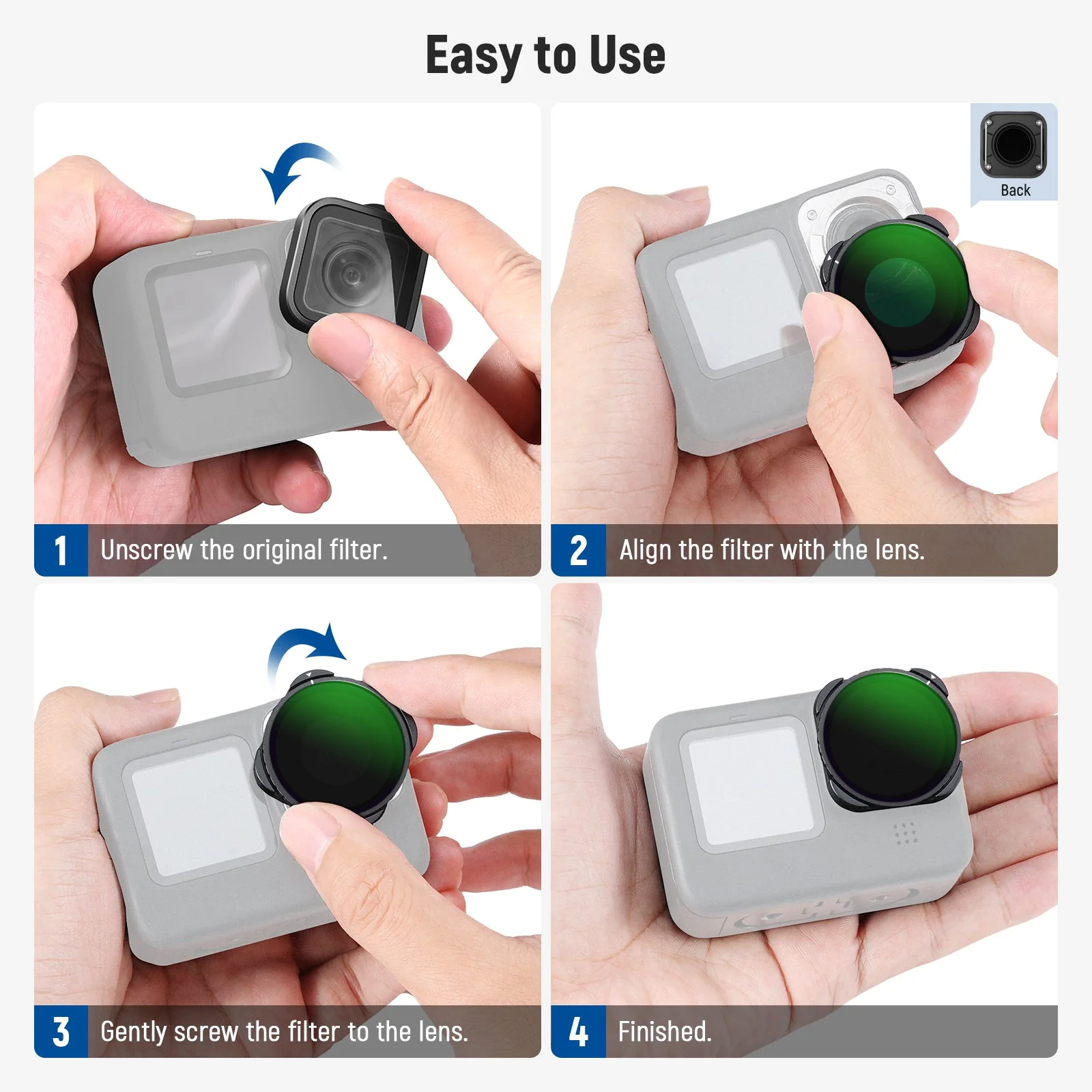 NEEWER FL-GP23 Rotating CPL Filter For GoPro Hero 13 12 11 10 9 - Image 7