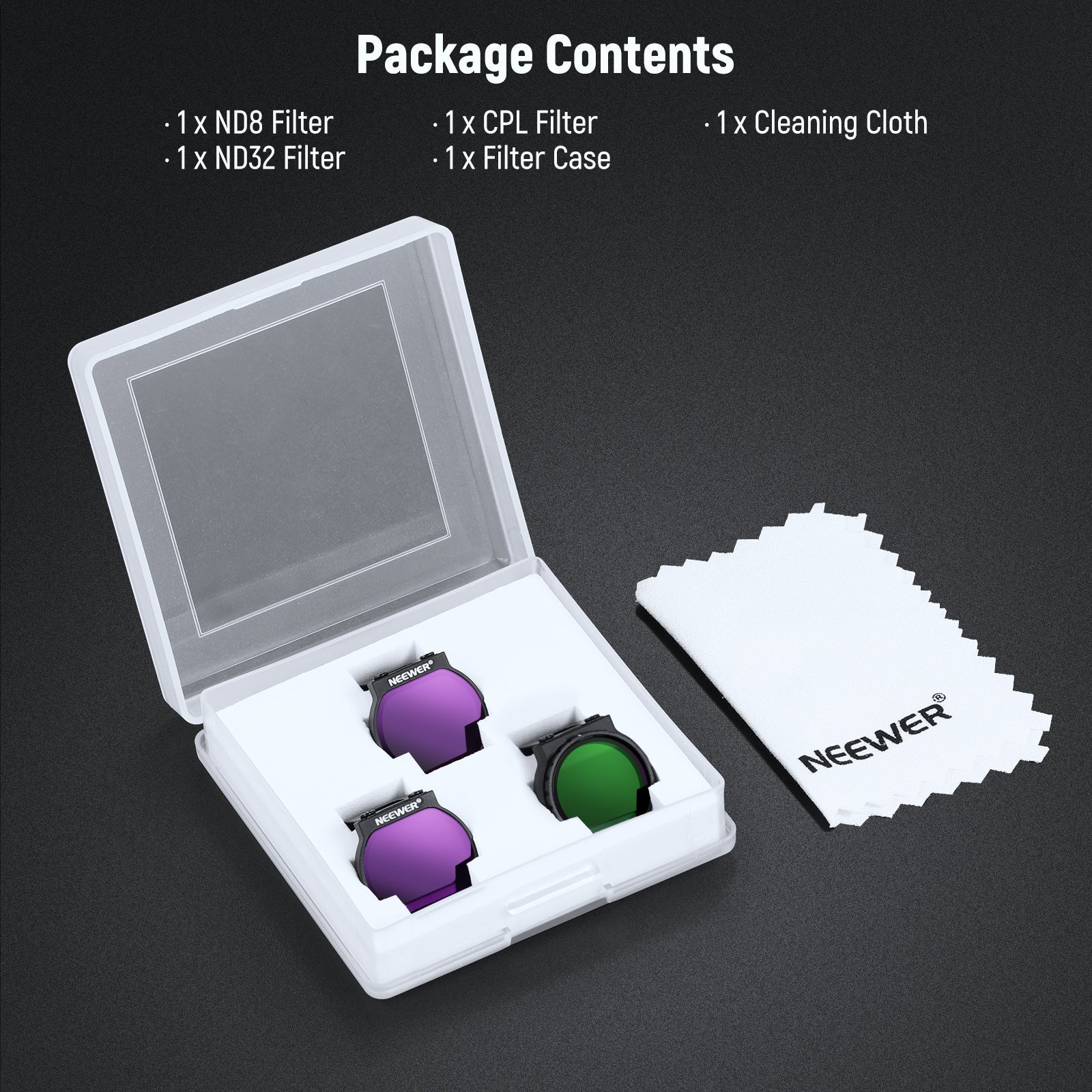 NEEWER FL-N27 3-Pack CPL/ND8/ND32 Filter Set for DJI NEO - Image 8