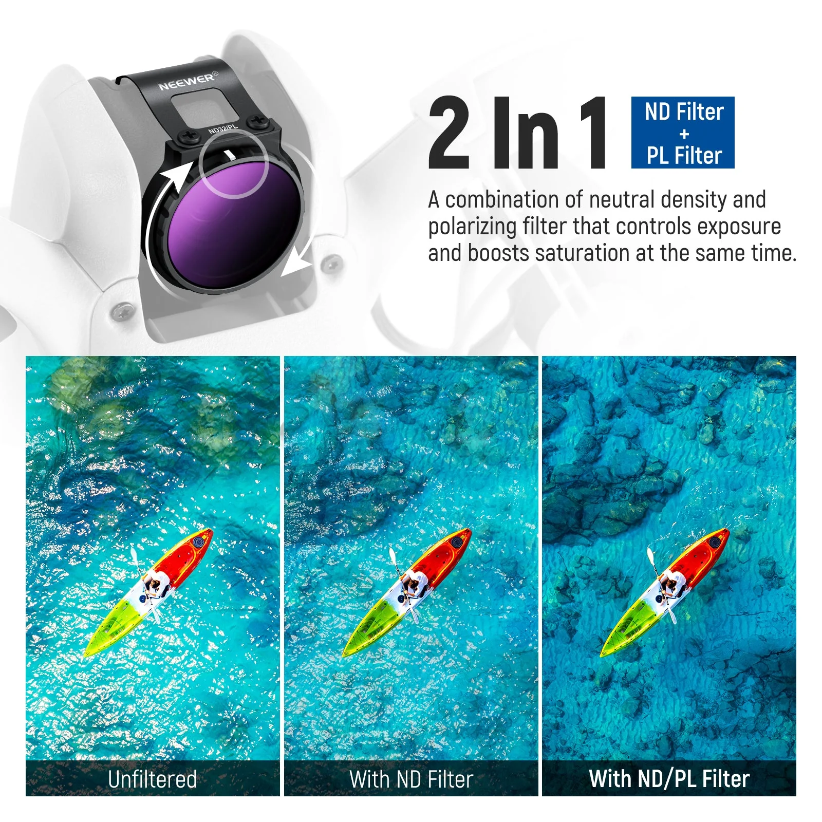 NEEWER FL-N29 ND8/PL+ND16/PL+ND32/PL+ND64/PL Filter Set For DJI NEO - Image 3