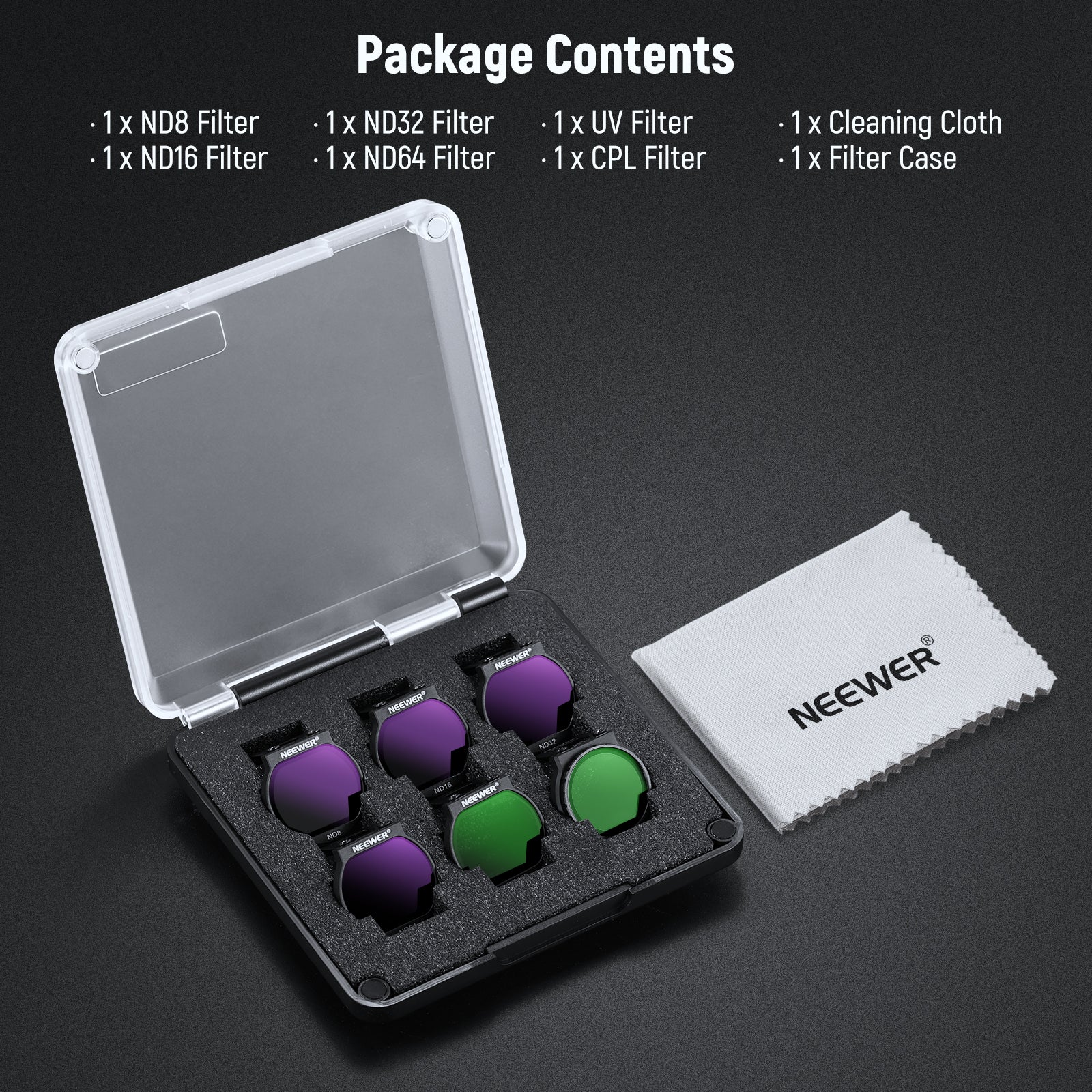 NEEWER FL-N32/FL-N31/FL-N28 ND Filter Set for DJI NEO Drone - Image 10