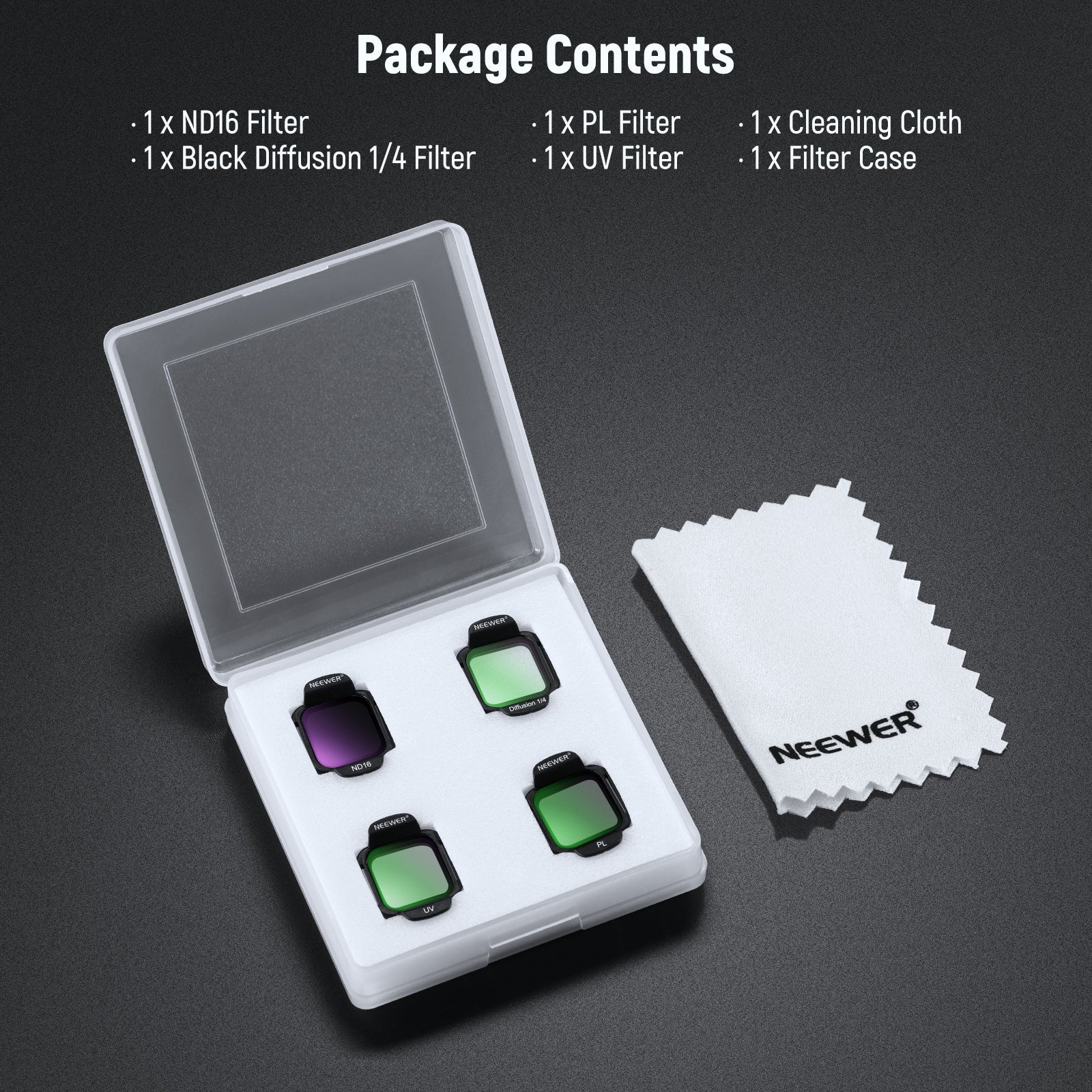 NEEWER FL-N36 4-Pack ND Filter Accessories Set for DJI Flip / Lito X1 Drone - Image 8