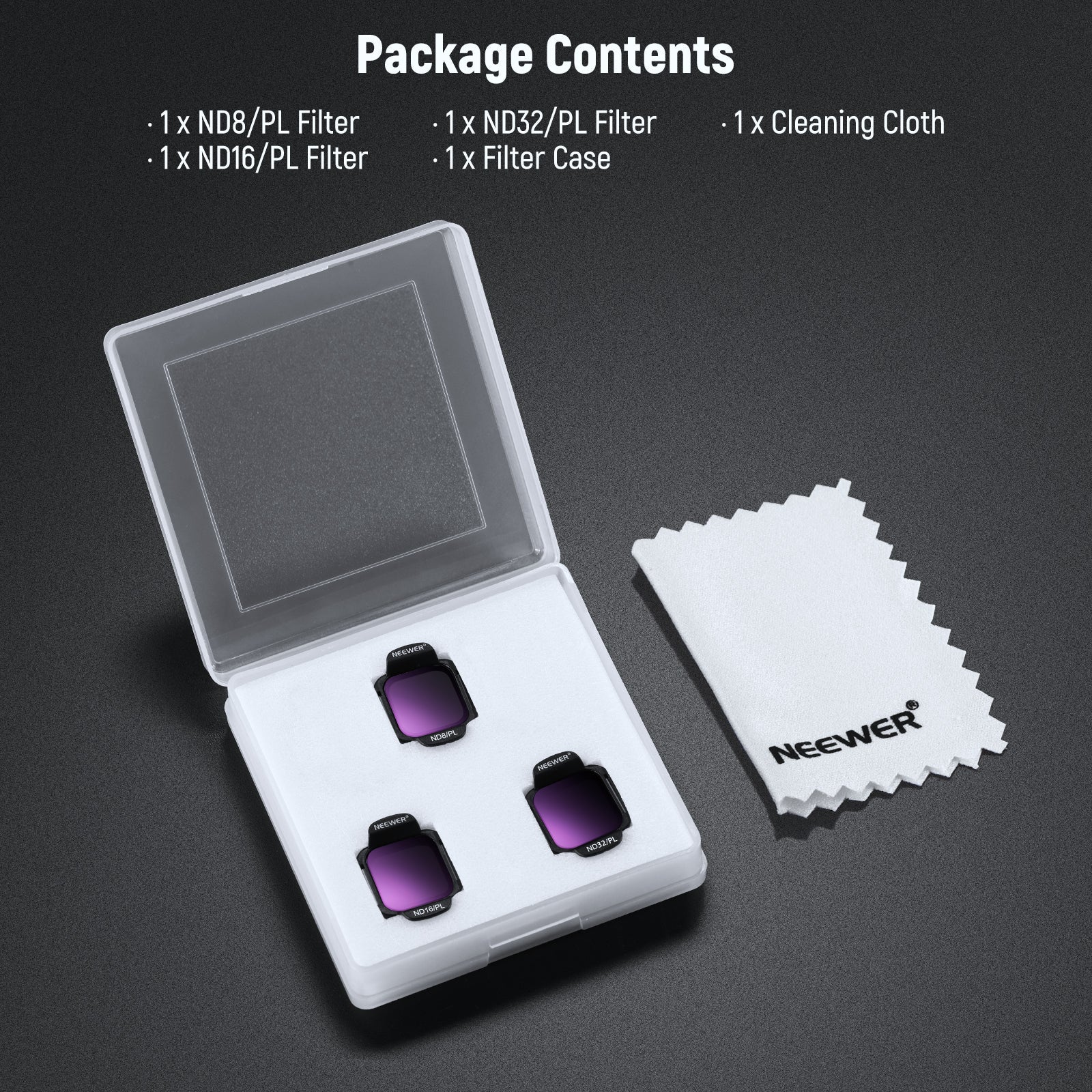 NEEWER FL-N37 3-Pack ND/PL Filter Accessories Set for DJI Flip / Lito X1 Drone - Image 8