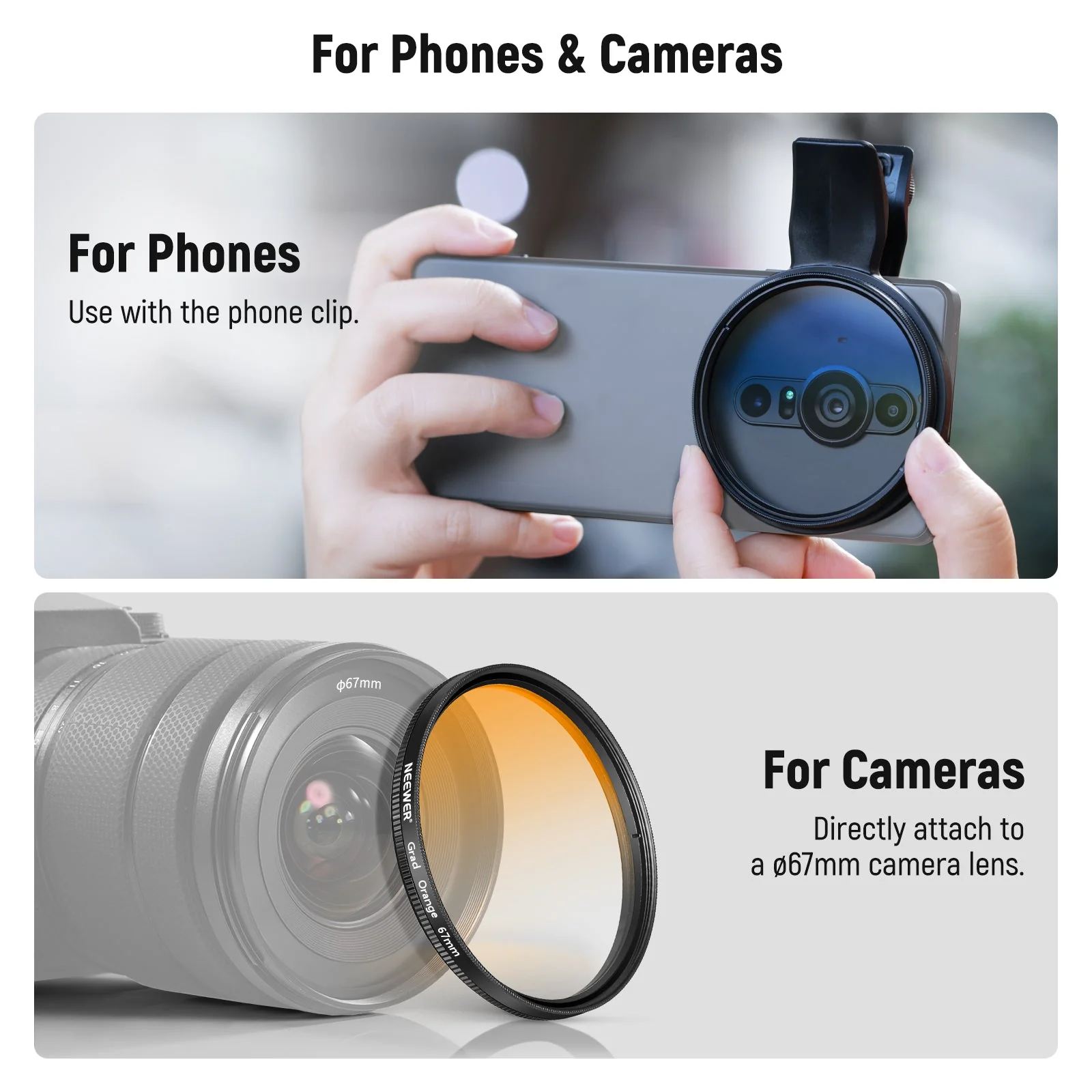 NEEWER FL-P11/FL-P12 7 Pack Clip-On 67mm Filter Set for Smartphones - Image 16