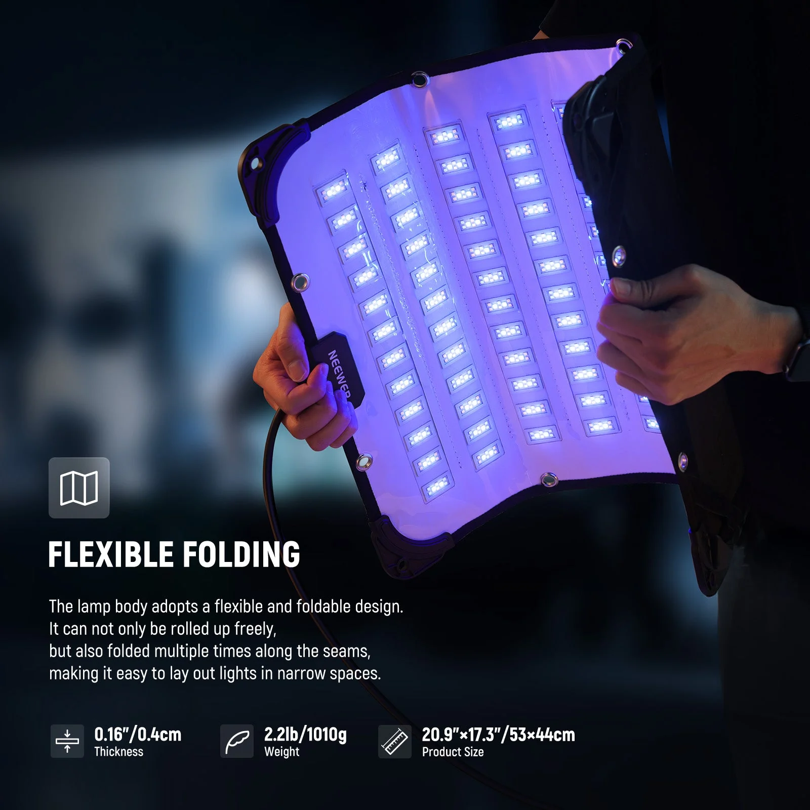 NEEWER FL100C 115W Flexible DMX Control LED RGB Video Light Kit - Image 4