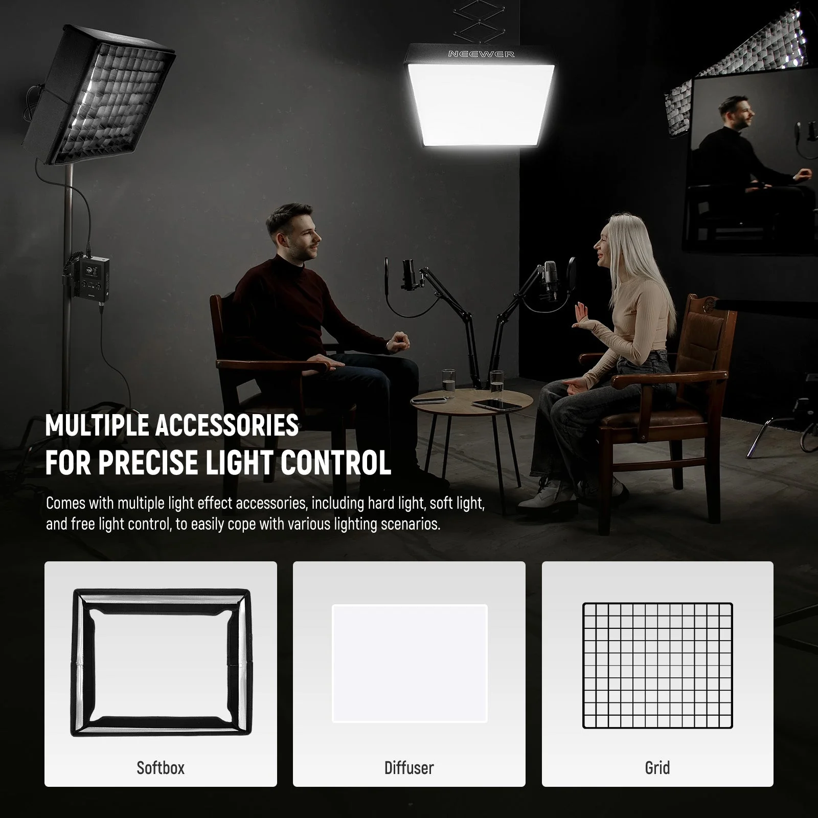 NEEWER FL100C 115W Flexible DMX Control LED RGB Video Light Kit - Image 7