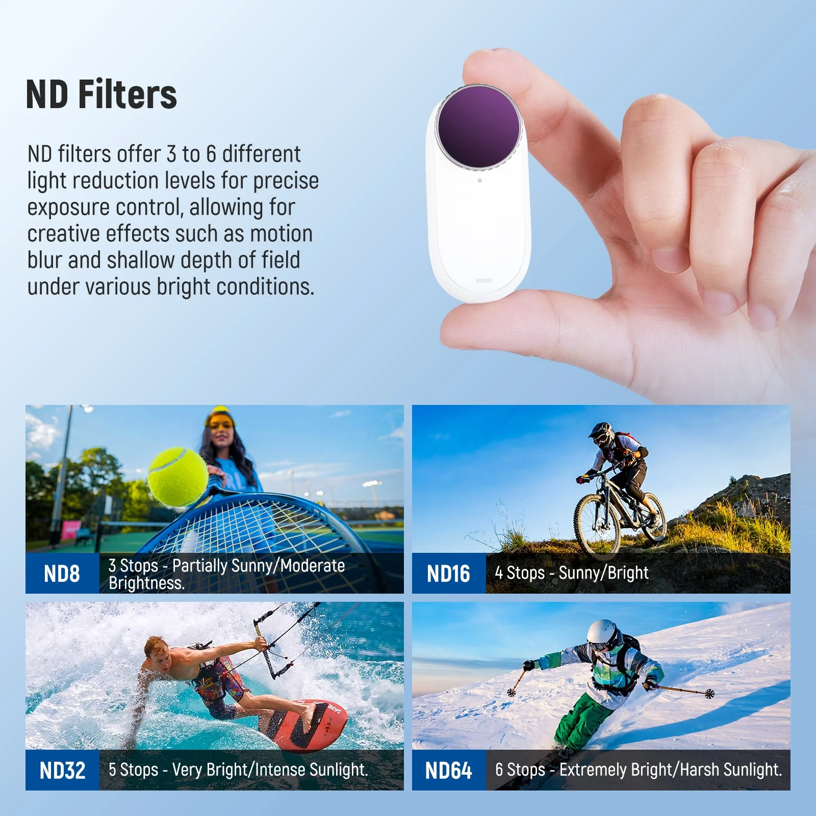 NEEWER FLB01 4 Pack ND Filter Kit For Insta360 GO 3S - Image 3