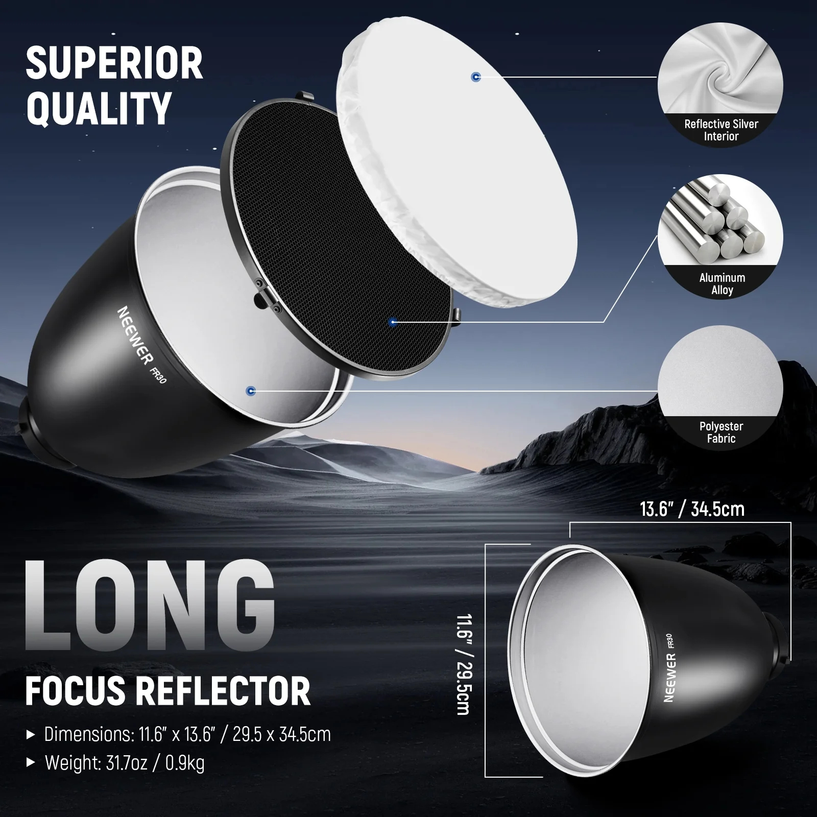 NEEWER FR18/FR30 Bowens Mount Reflector Set - Image 13