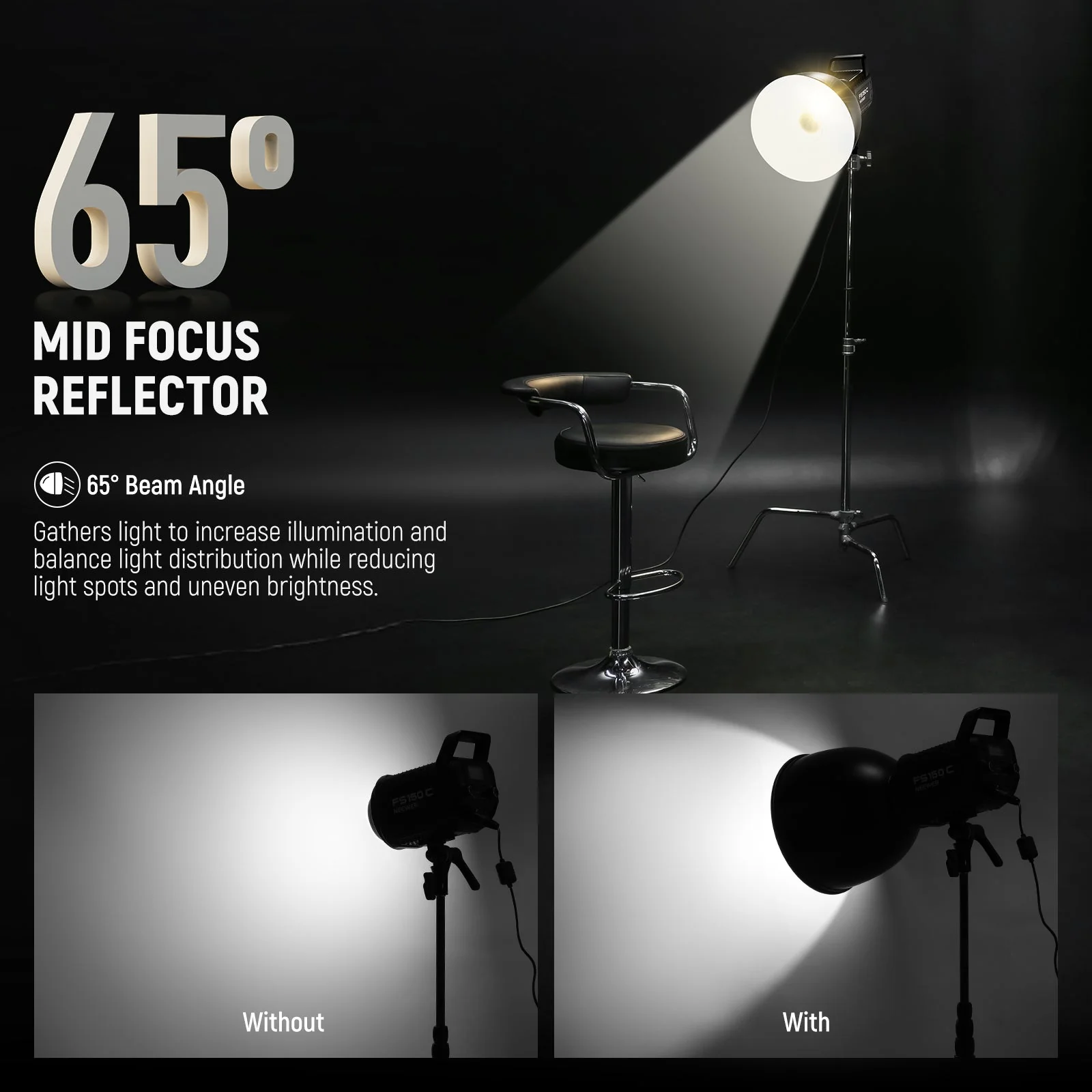 NEEWER FR26 10.4″ Medium Focus Reflector Bowens Mount Kit - Image 2