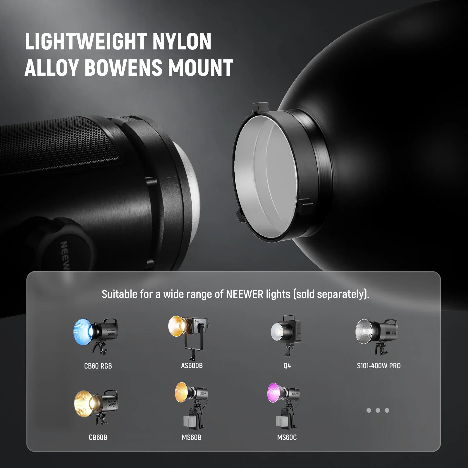 NEEWER FR26 10.4″ Medium Focus Reflector Bowens Mount Kit - Image 6