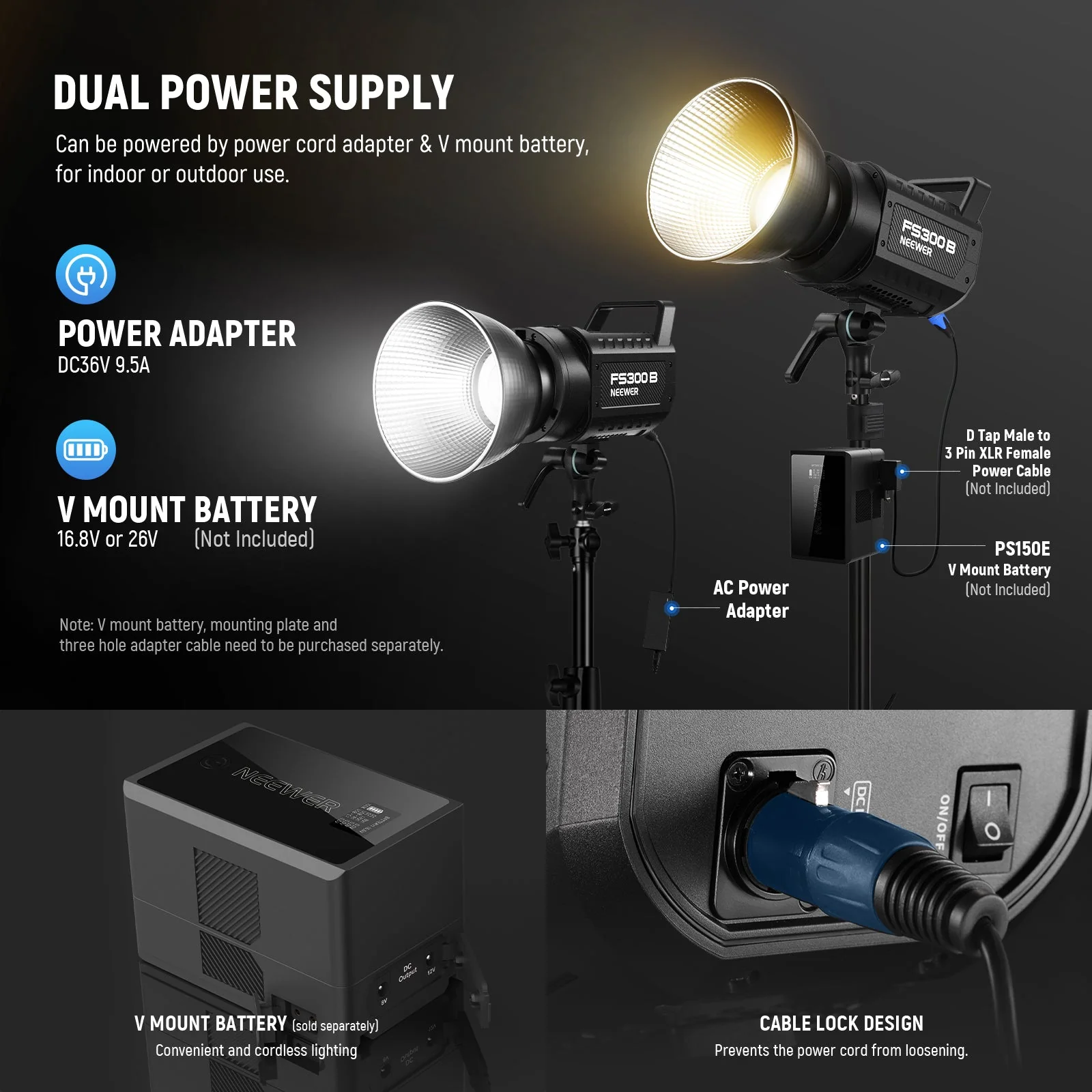 NEEWER FS300B 300W Bi-Color LED Video Light - Image 7