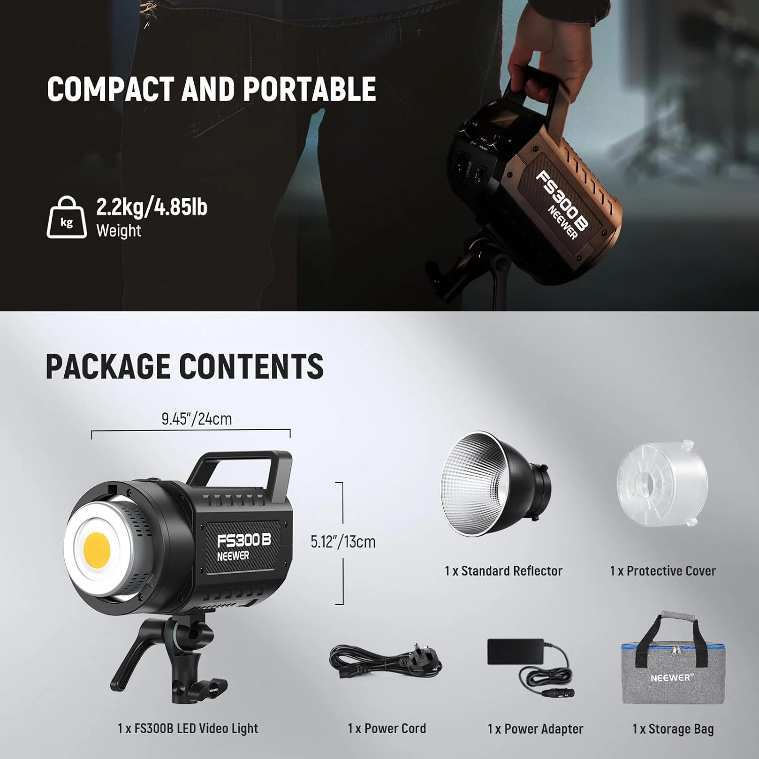 NEEWER FS300B 300W Bi-Color LED Video Light - Image 9