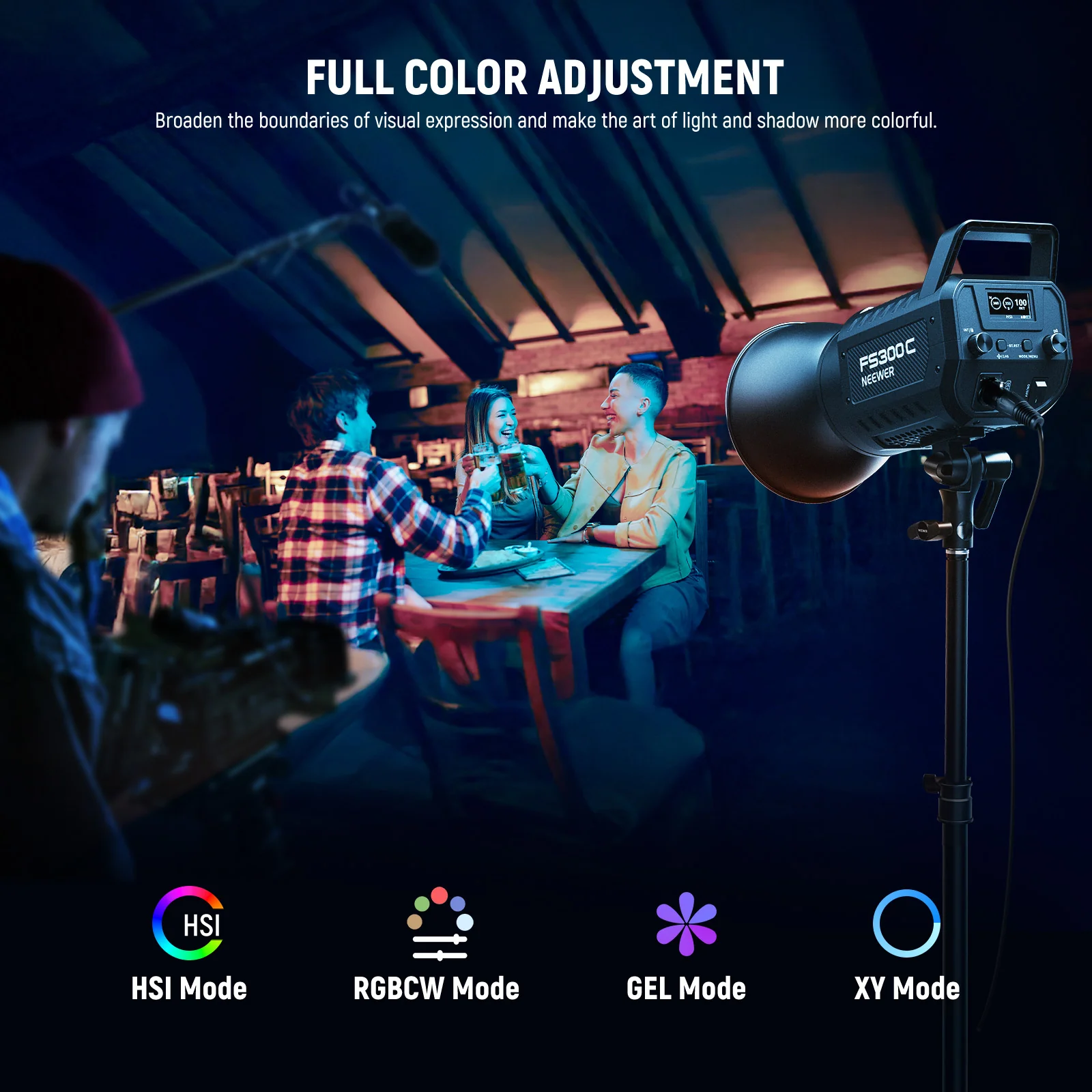 NEEWER FS300C 300W RGBWW COB LED Video Light - Image 3