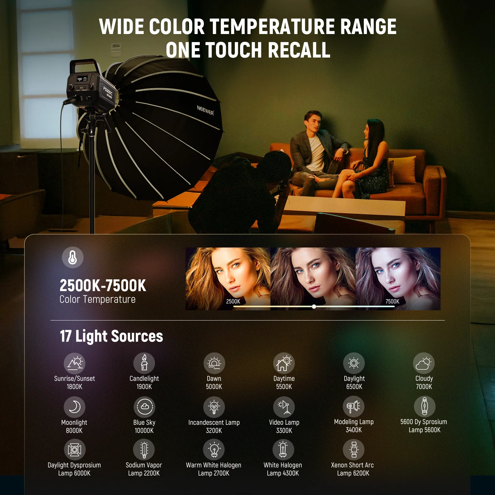 NEEWER FS300C 300W RGBWW COB LED Video Light - Image 4