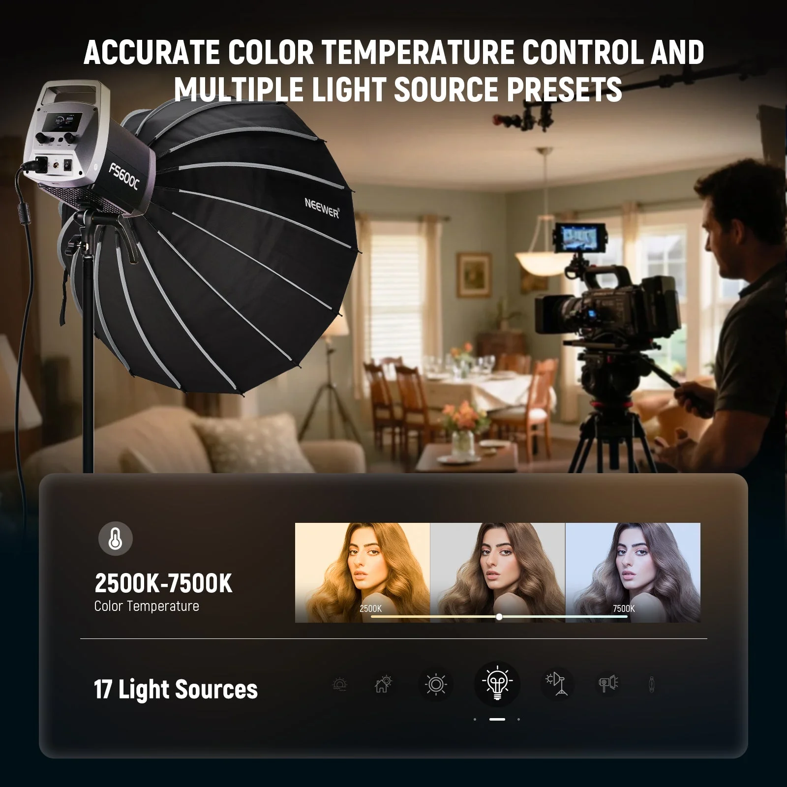 NEEWER FS600C 600W RGB COB LED Video Light - Image 4