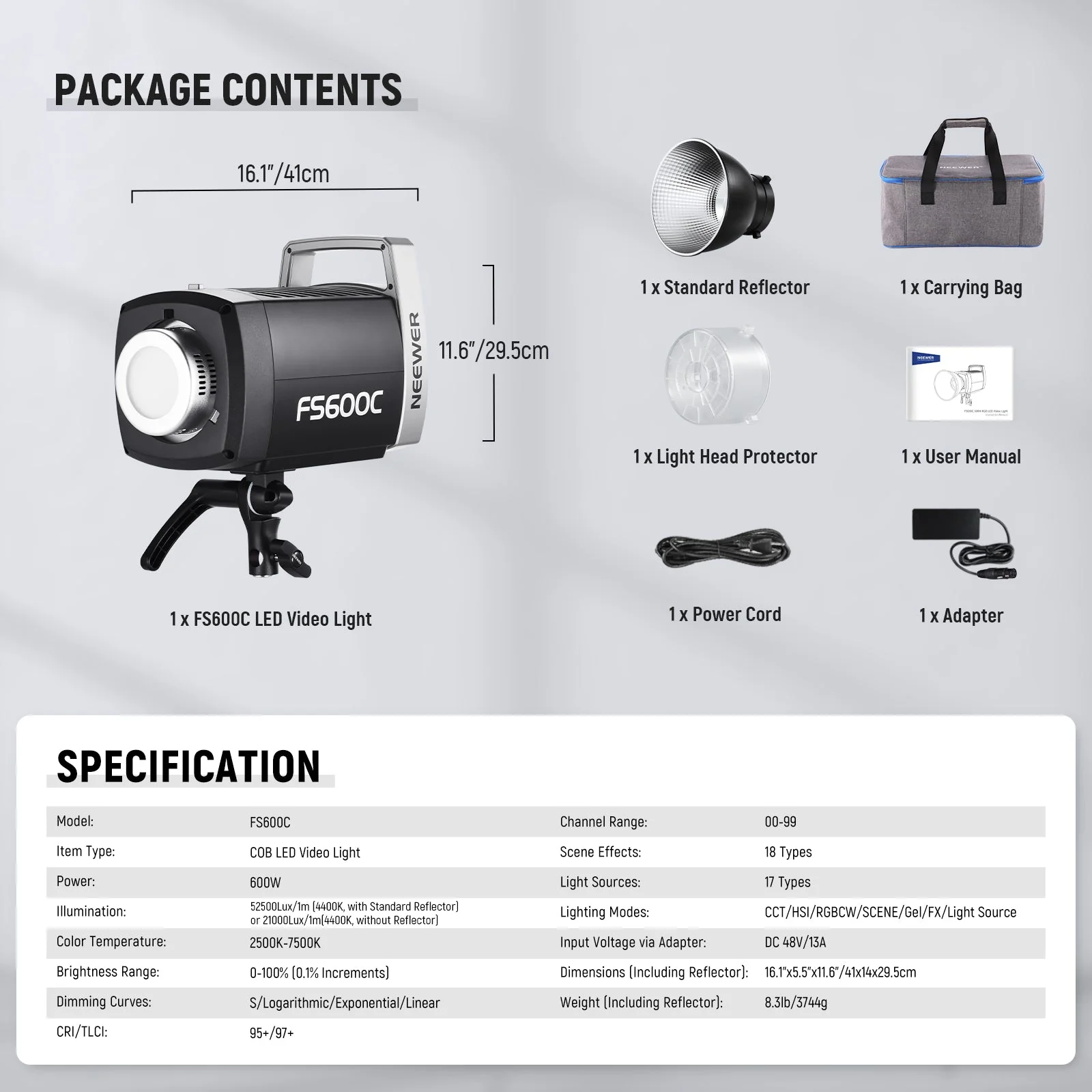 NEEWER FS600C 600W RGB COB LED Video Light - Image 8