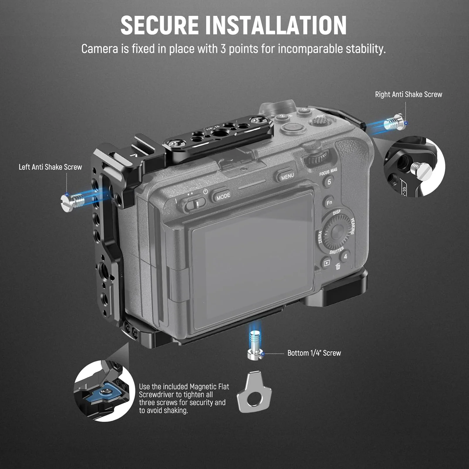 NEEWER CA011 Sony FX3/FX30 Camera Cage with HDMI Cable Clamp - Image 3