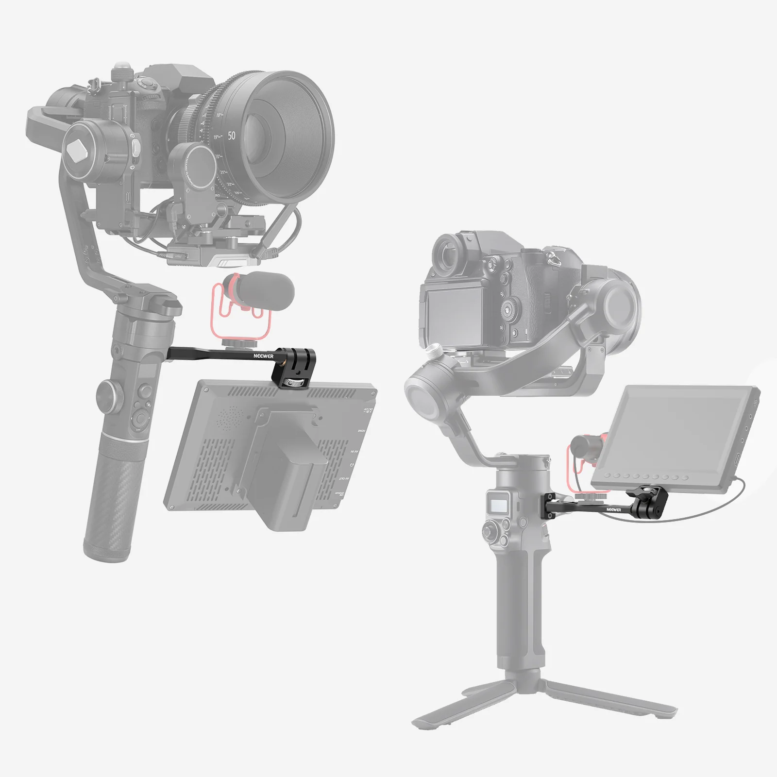 NEEWER GA005 Adjustable Field Monitor Mount for Gimbal Stabilizer - Image 8