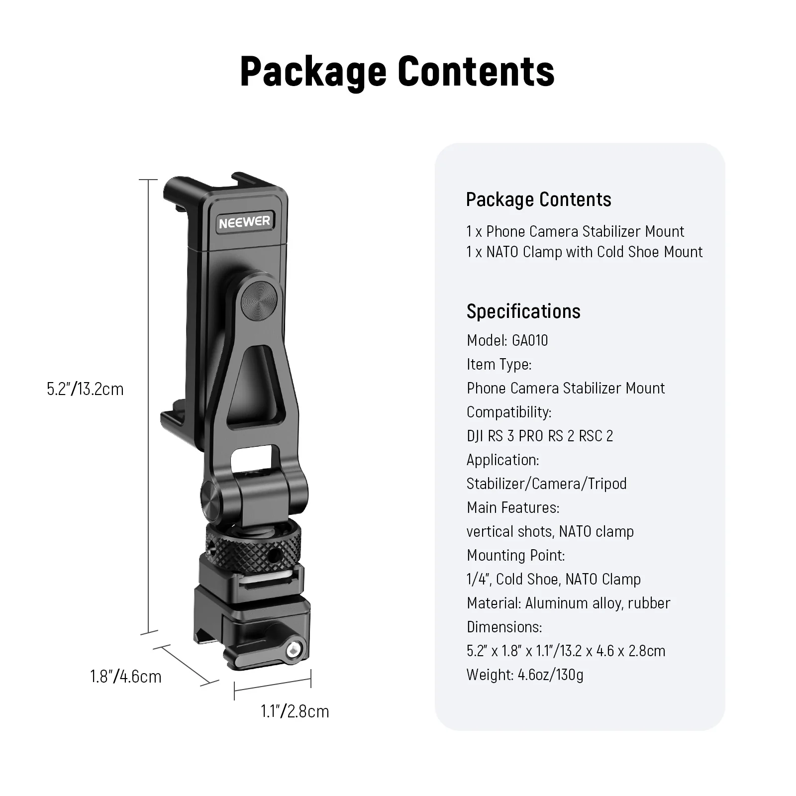 NEEWER GA010 Universal Phone Holder Tripod Mount - Image 16