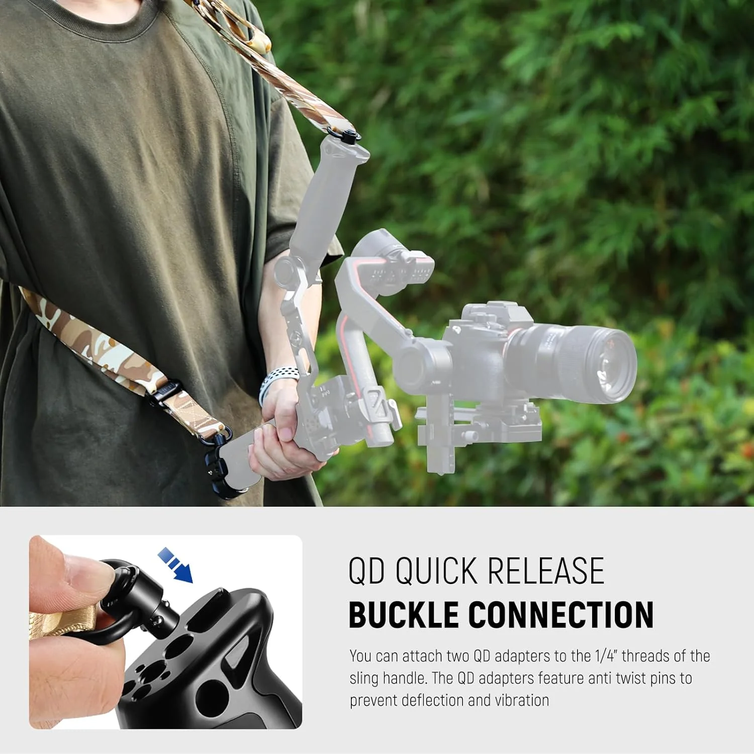 NEEWER GA016 Gimbal Shoulder Strap for DJI Sling Handle RS5 RS4 RS4 Pro RS3 RS3 Pro - Image 4