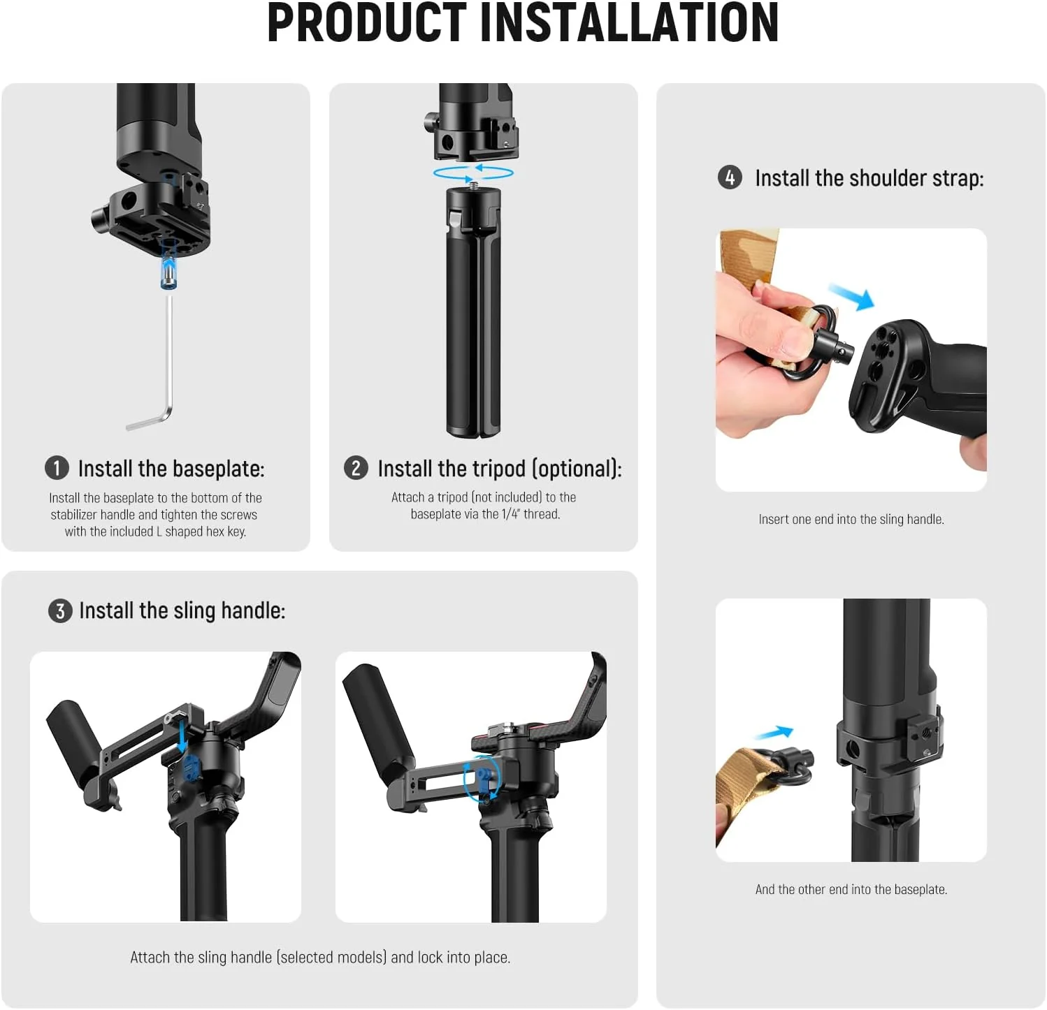 NEEWER GA016 Gimbal Shoulder Strap for DJI Sling Handle RS5 RS4 RS4 Pro RS3 RS3 Pro - Image 8