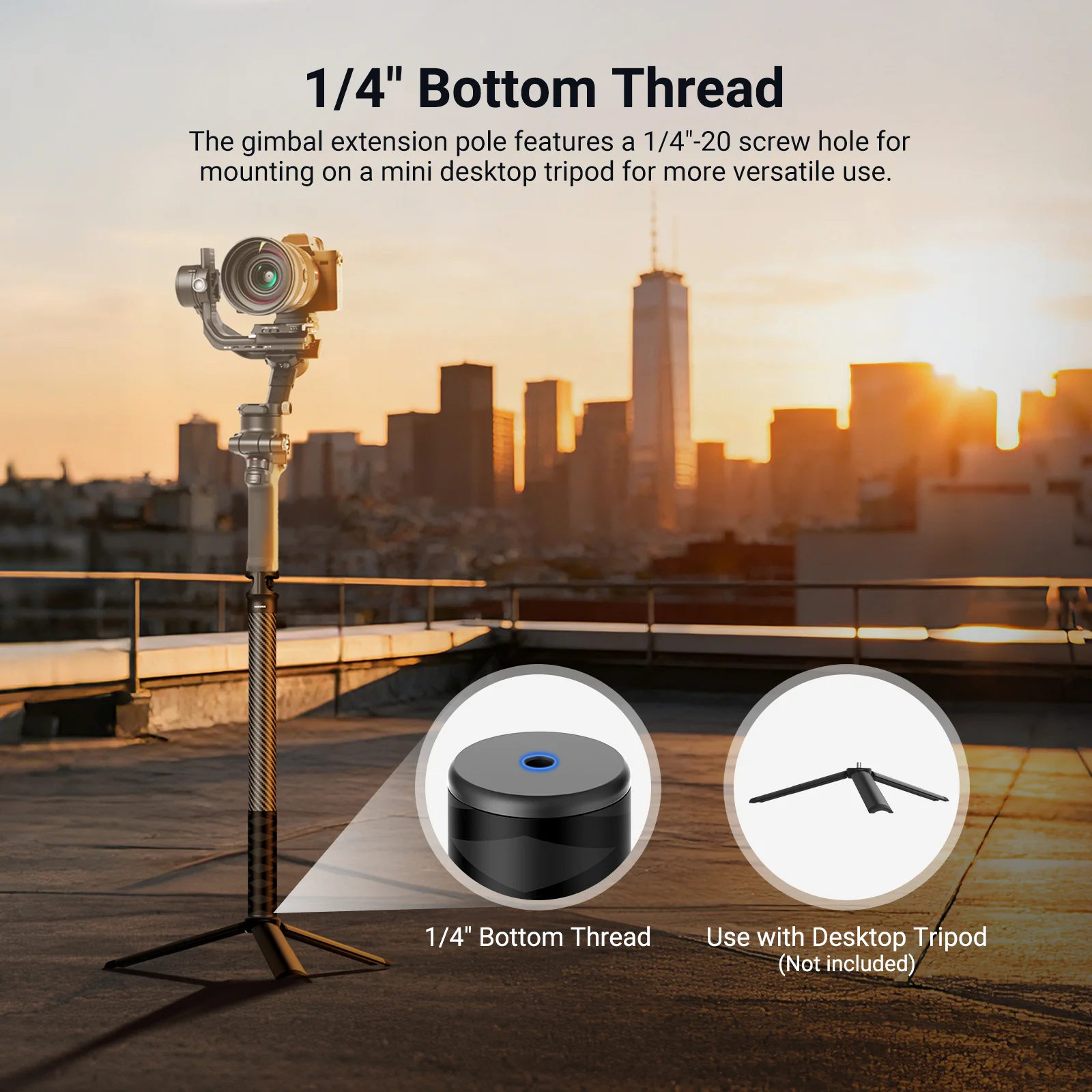 NEEWER GA024 Carbon Fiber Extension Pole for Ronin Series - Image 6