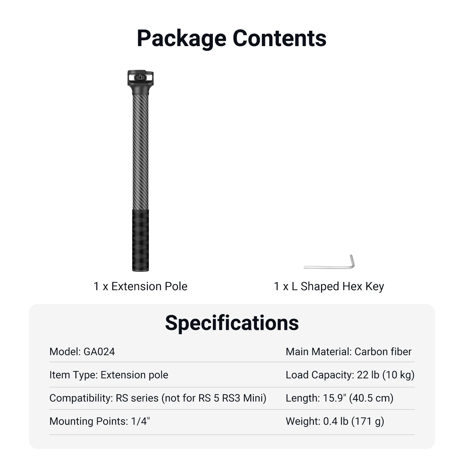 NEEWER GA024 Carbon Fiber Extension Pole for Ronin Series - Image 7