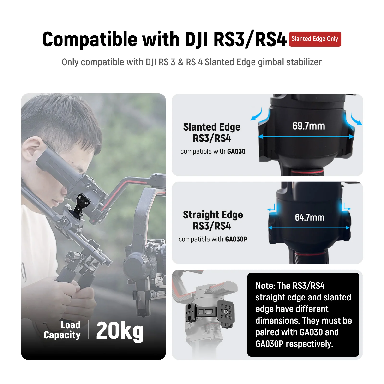 NEEWER GA030/GA030P Arca Type NATO Mount Adapter For DJI RS3/Pro RS4/Pro - Image 2