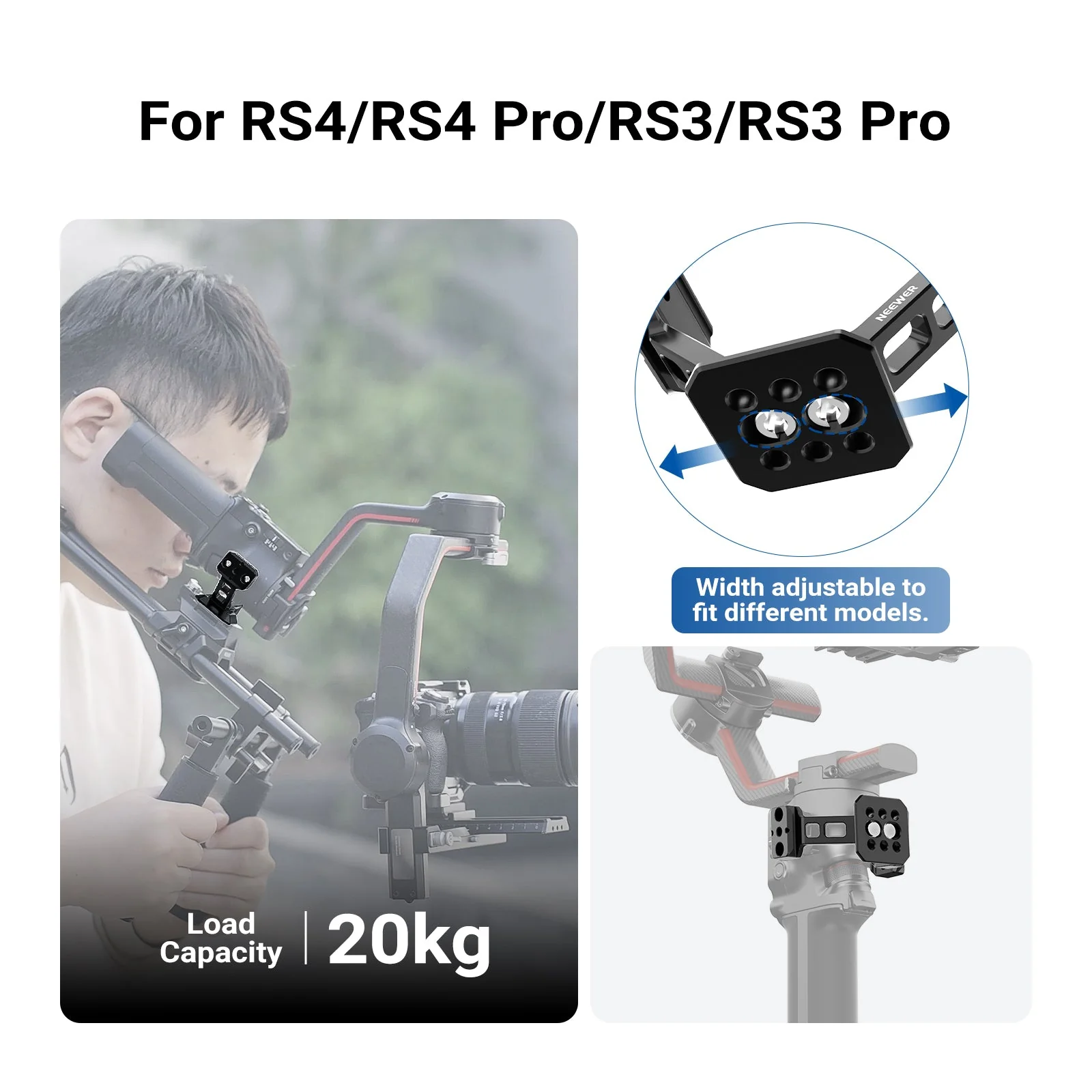 NEEWER GA031 Gimbal Mount for DJI RS5/RS4/RS4 Pro/RS3/RS Pro - Image 2