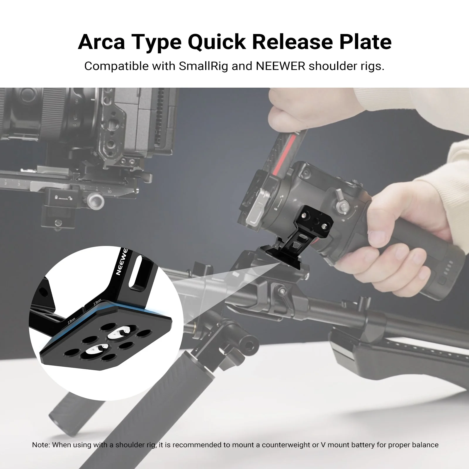 NEEWER GA031 Gimbal Mount for DJI RS5/RS4/RS4 Pro/RS3/RS Pro - Image 4