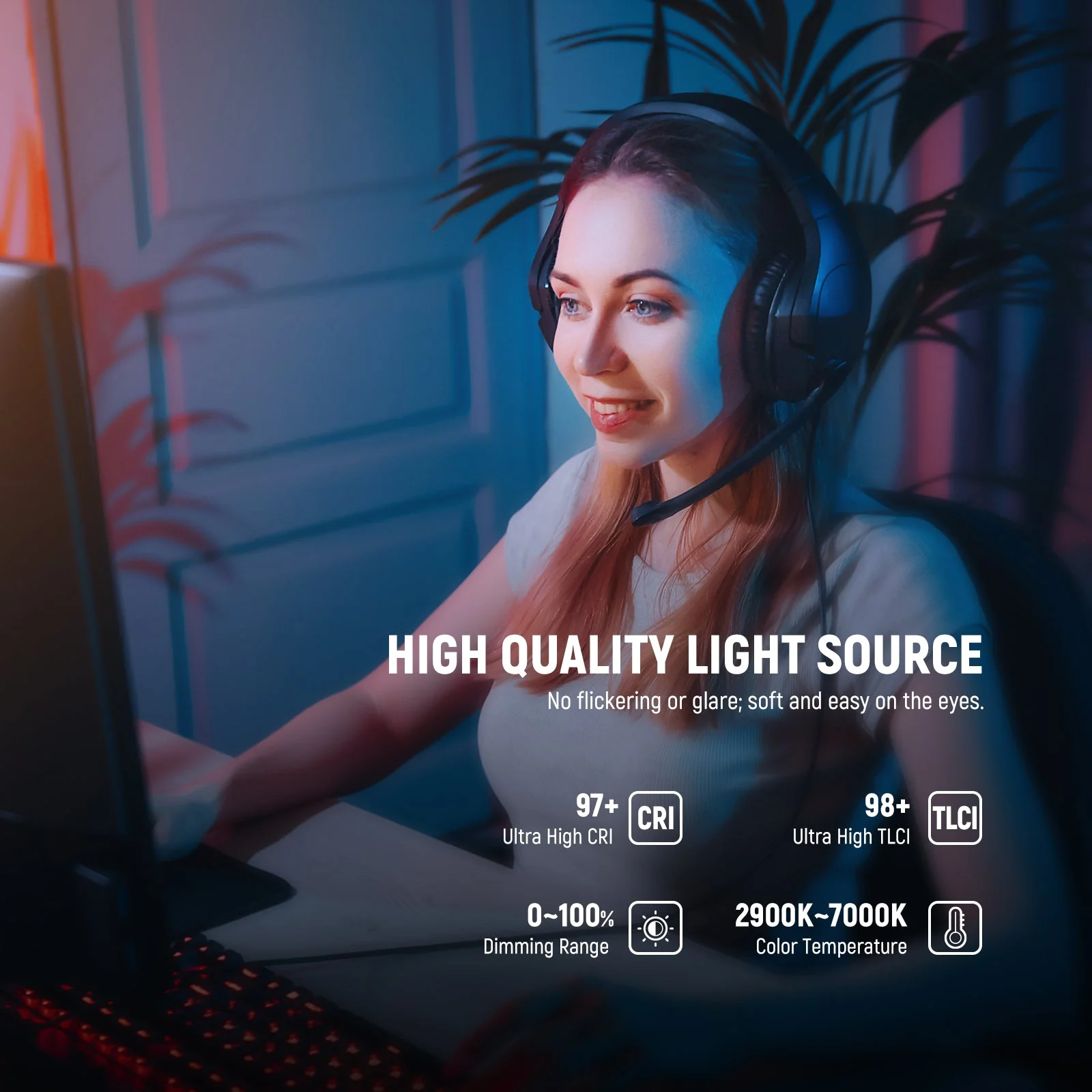 NEEWER GL1 PRO 15.5" Bi-Color Key Light Streaming Light Compatible with Elgato - Image 4