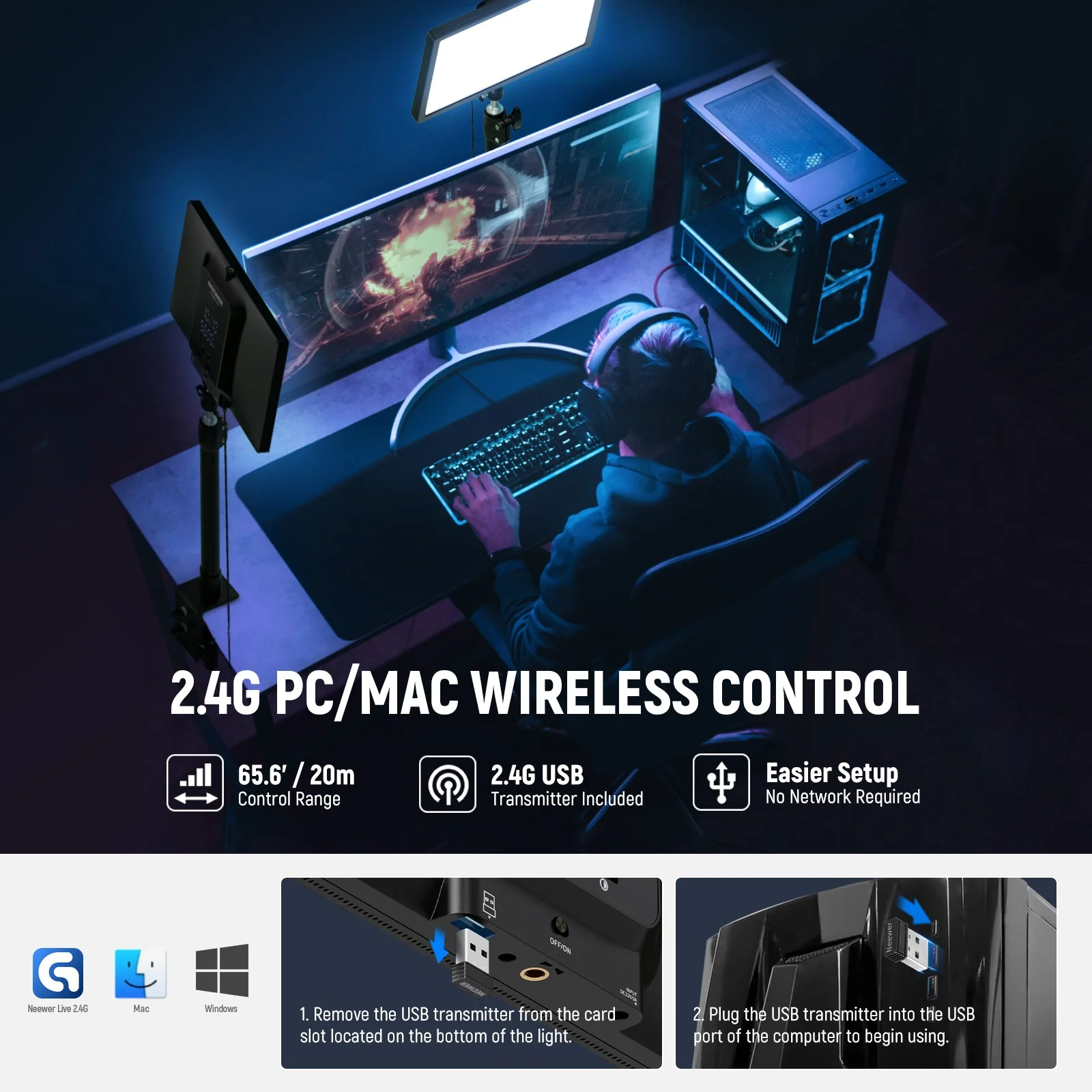 NEEWER GL25B 12.9" Streaming Key Light - Image 4