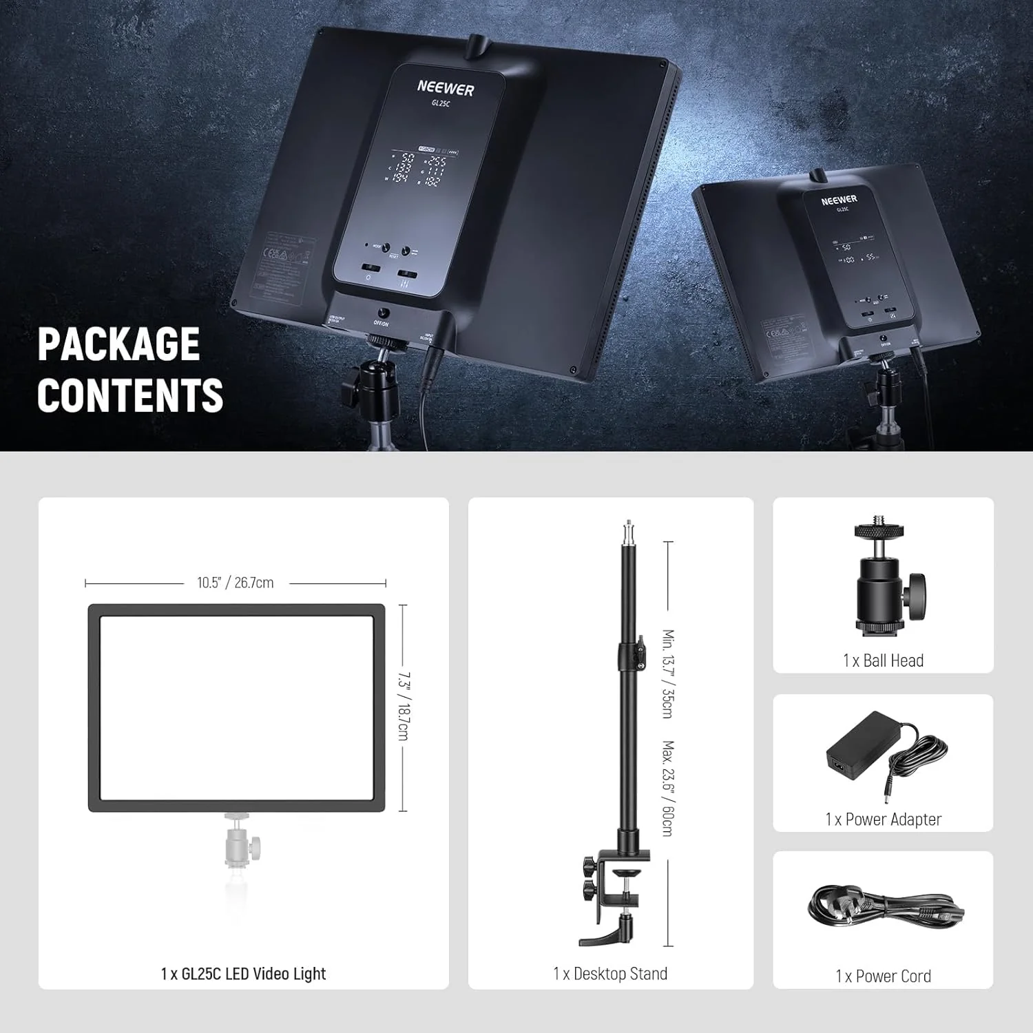 NEEWER GL25C LED RGB Streaming Edge Lit Key Light - Image 9