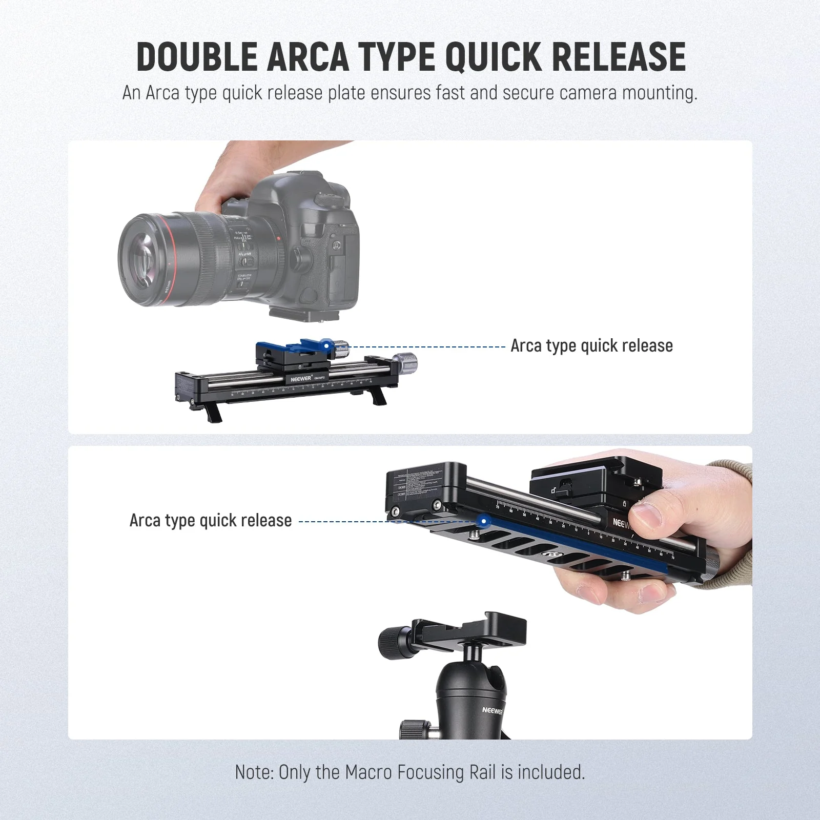 NEEWER GM-MP2 140mm Macro Focusing Rail Slider with 360° Rotation - Image 4