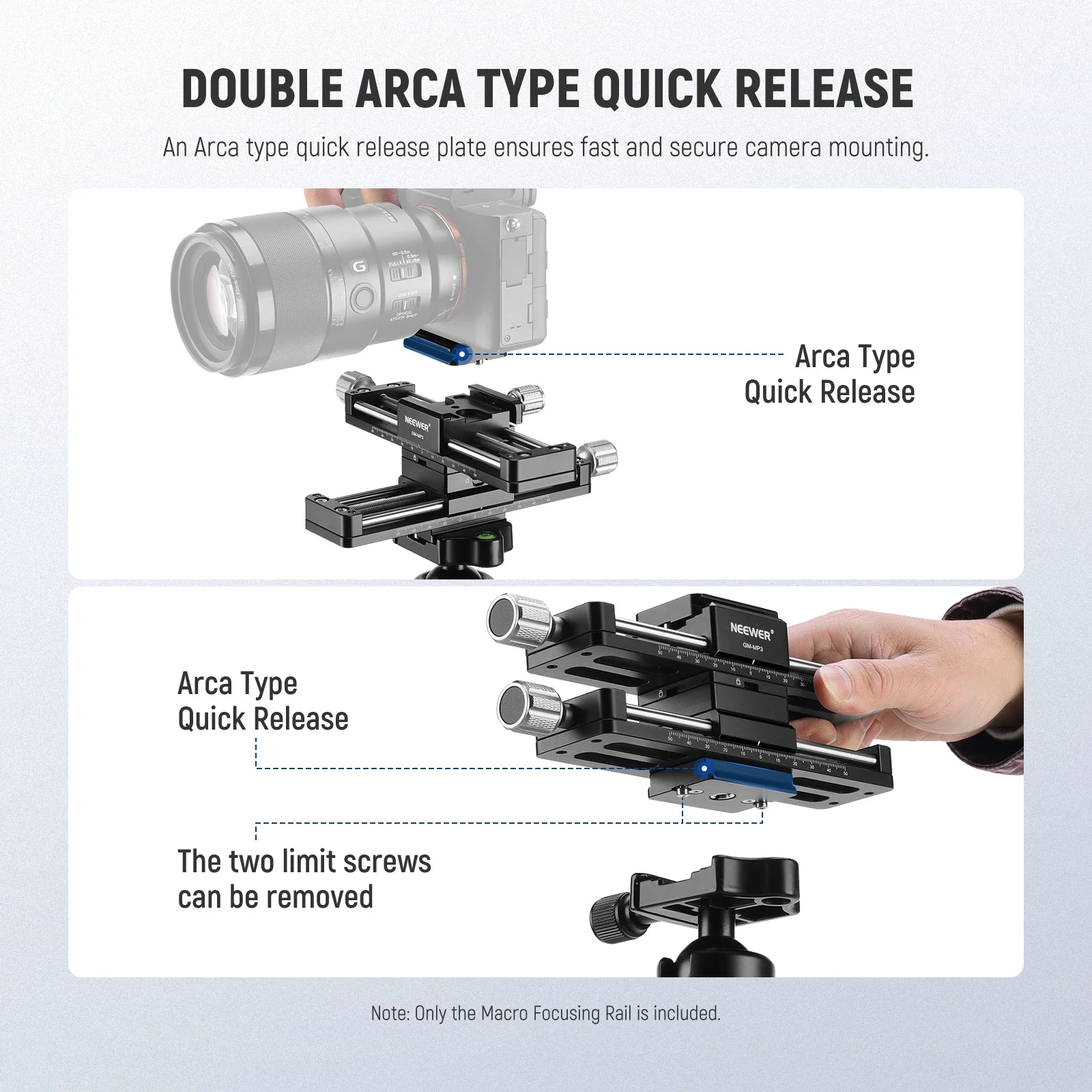 NEEWER GM-MP3 4 Axis Macro Focusing Rail Slider - Image 5