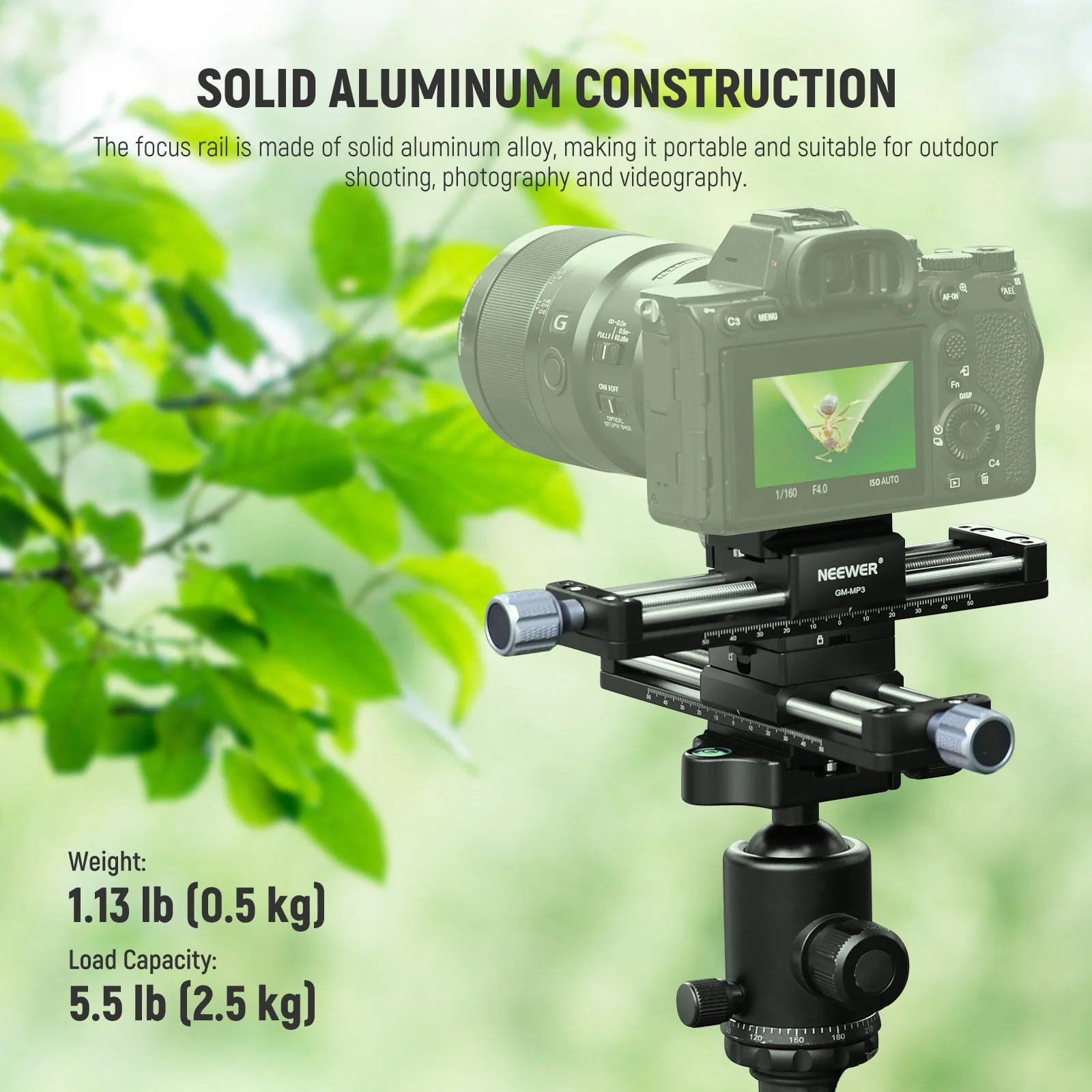 NEEWER GM-MP3 4 Axis Macro Focusing Rail Slider - Image 7