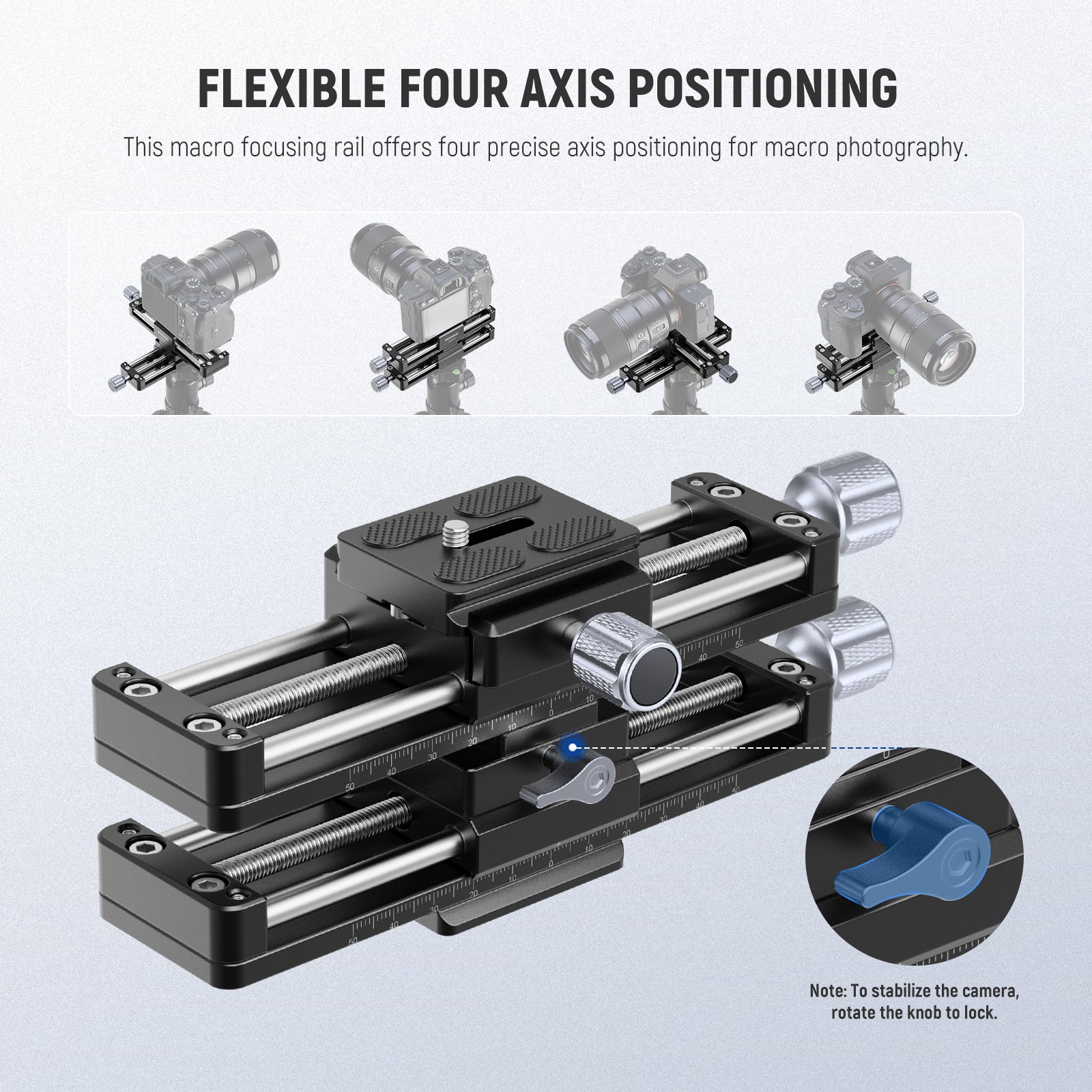 NEEWER GM-MP3 4 Axis Macro Focusing Rail - Image 2