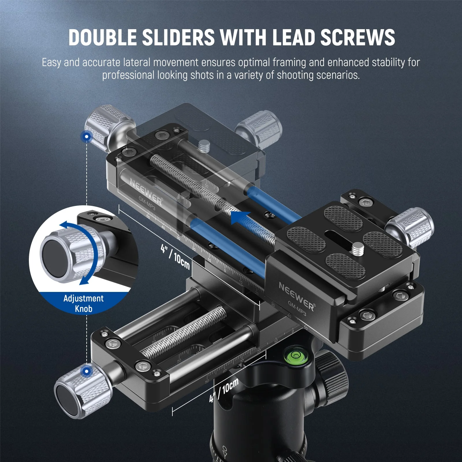 NEEWER GM-MP3 4 Axis Macro Focusing Rail - Image 3