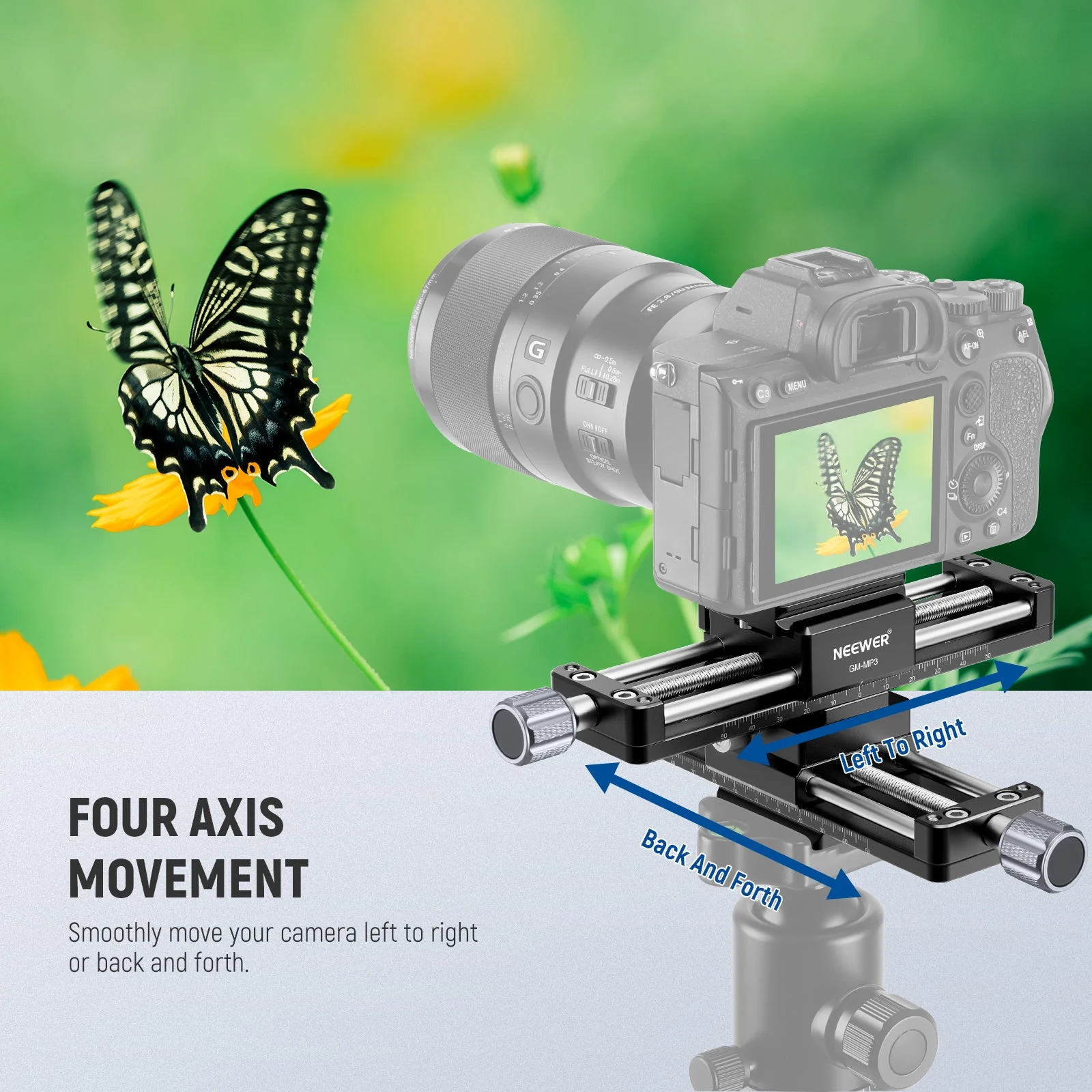 NEEWER GM-MP3 4 Axis Macro Focusing Rail - Image 4