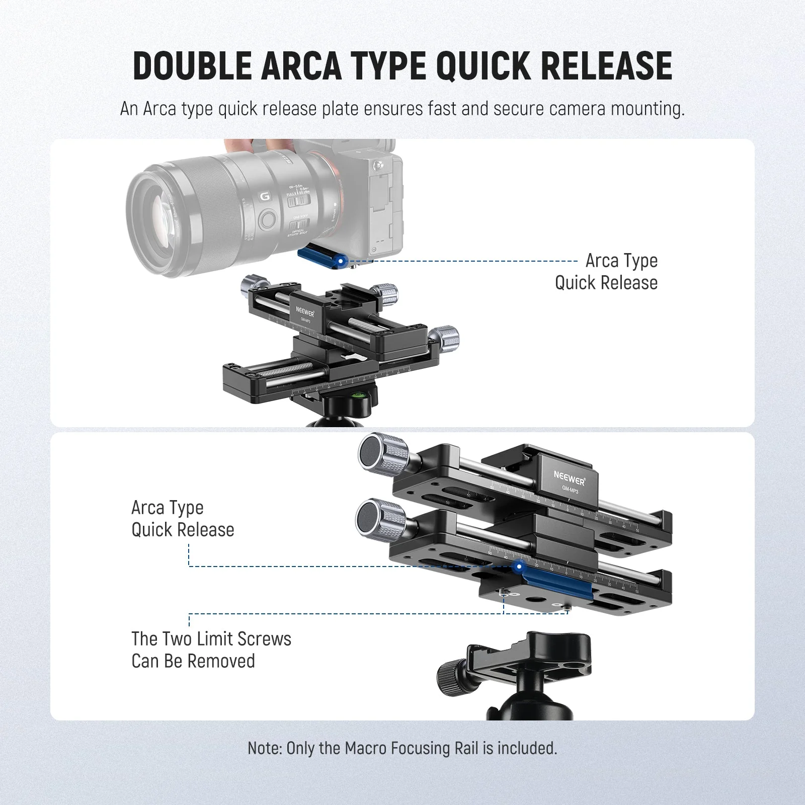 NEEWER GM-MP3 4 Axis Macro Focusing Rail - Image 5