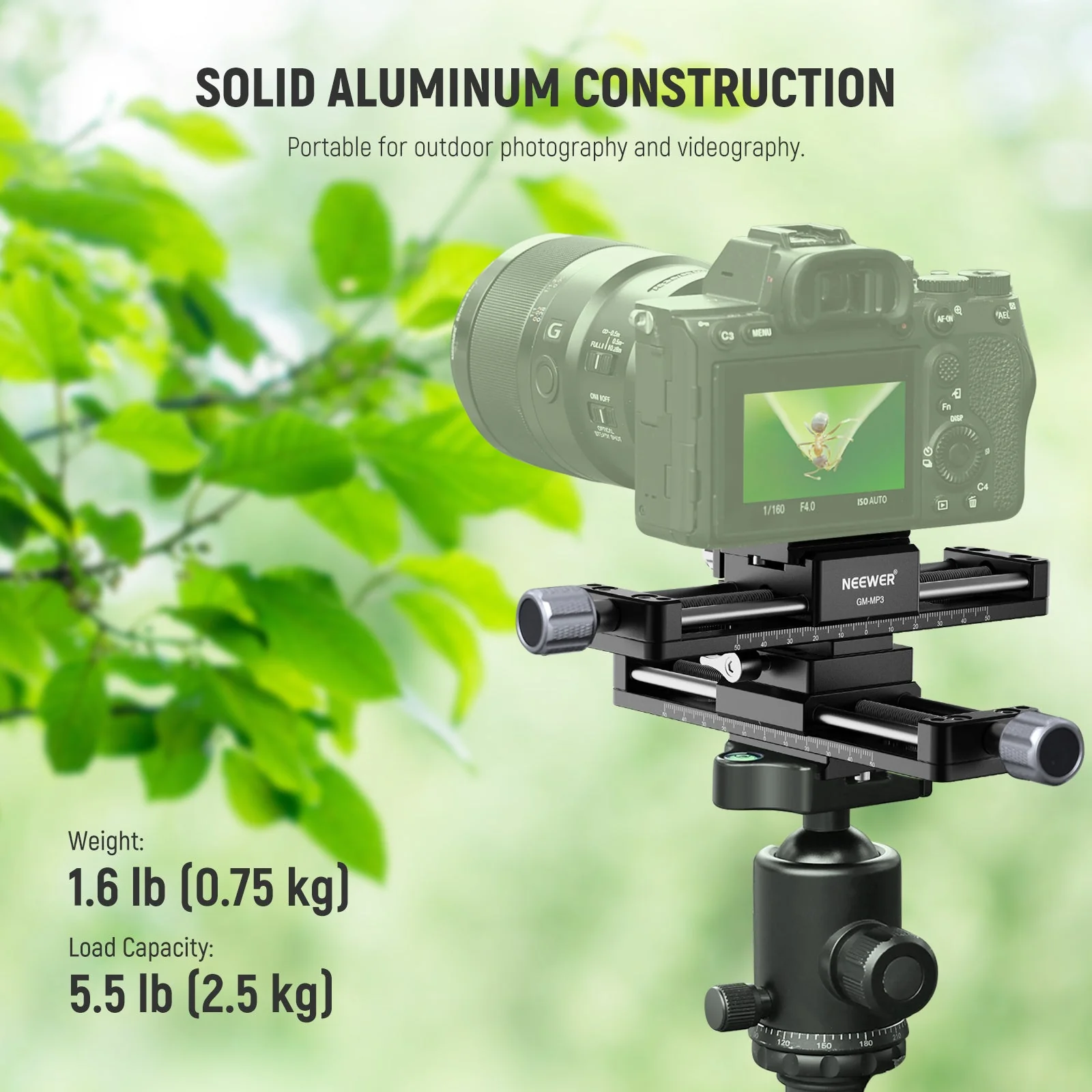 NEEWER GM-MP3 4 Axis Macro Focusing Rail - Image 7