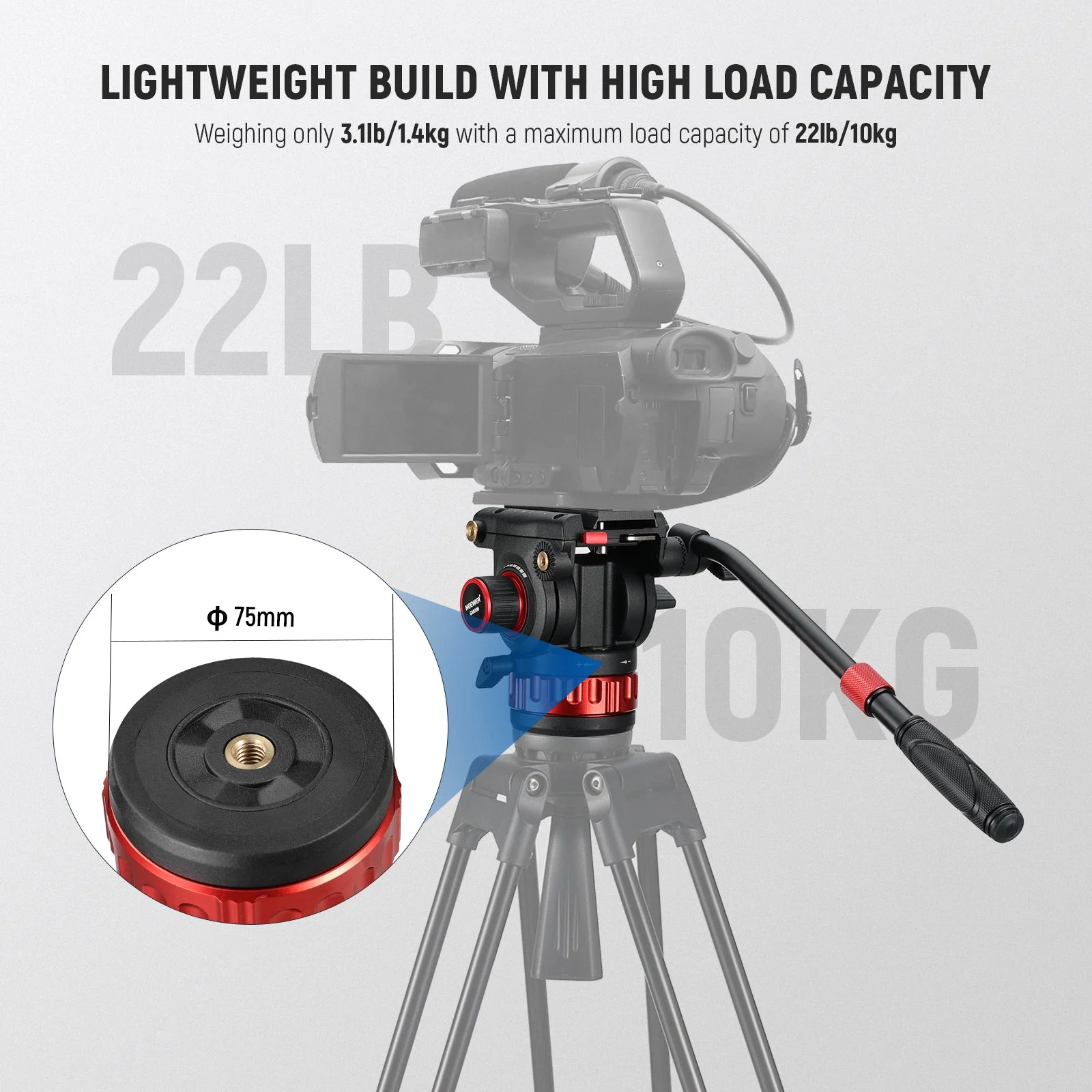 NEEWER GM006 Pro Adjustable Damping Video Tripod Fluid Head - Image 5